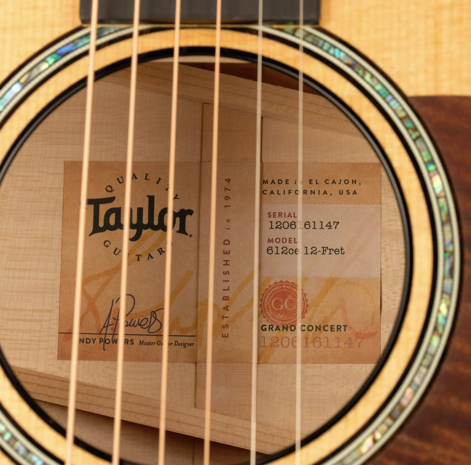 Taylor 612ce 12-Fret Grand Concert 12 Fret Acoustic Electric Guitar Sitka Spruce top With Case - Image 5