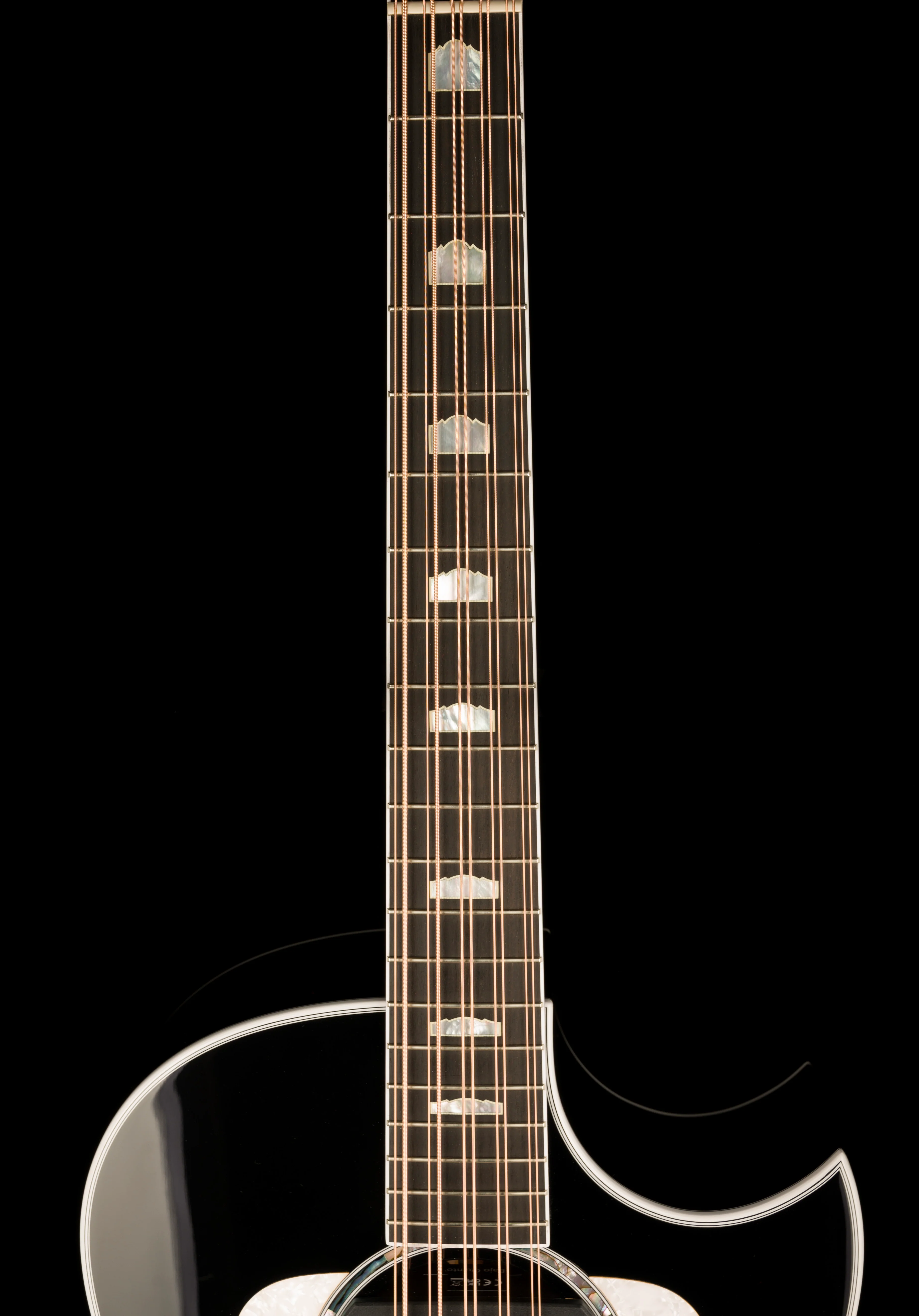 Taylor 657ce Bajo Quinto Big Leaf Maple Acoustic-Electric Guitar - Black - Image 10