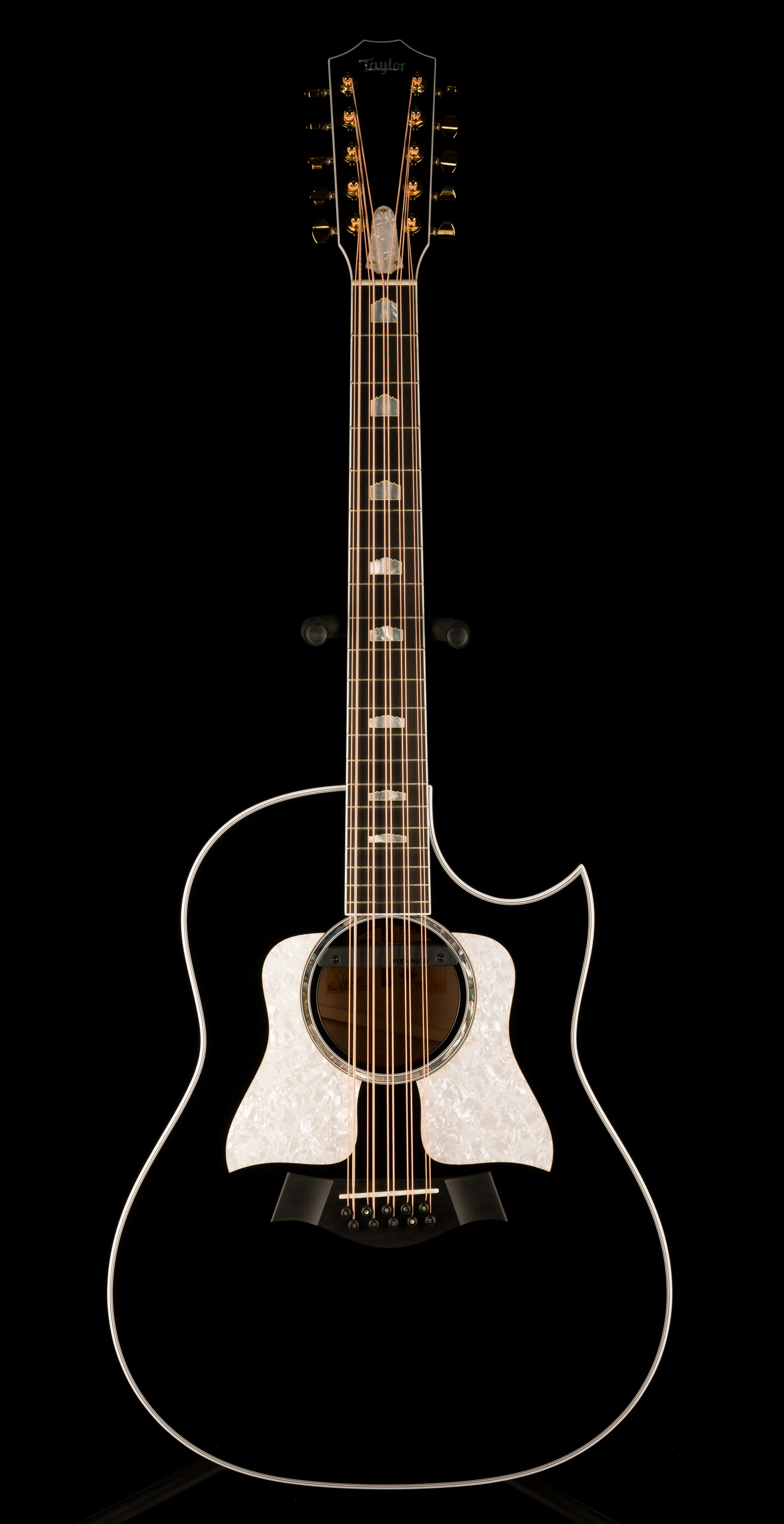 Taylor 657ce Bajo Quinto Big Leaf Maple Acoustic-Electric Guitar - Black - Image 3