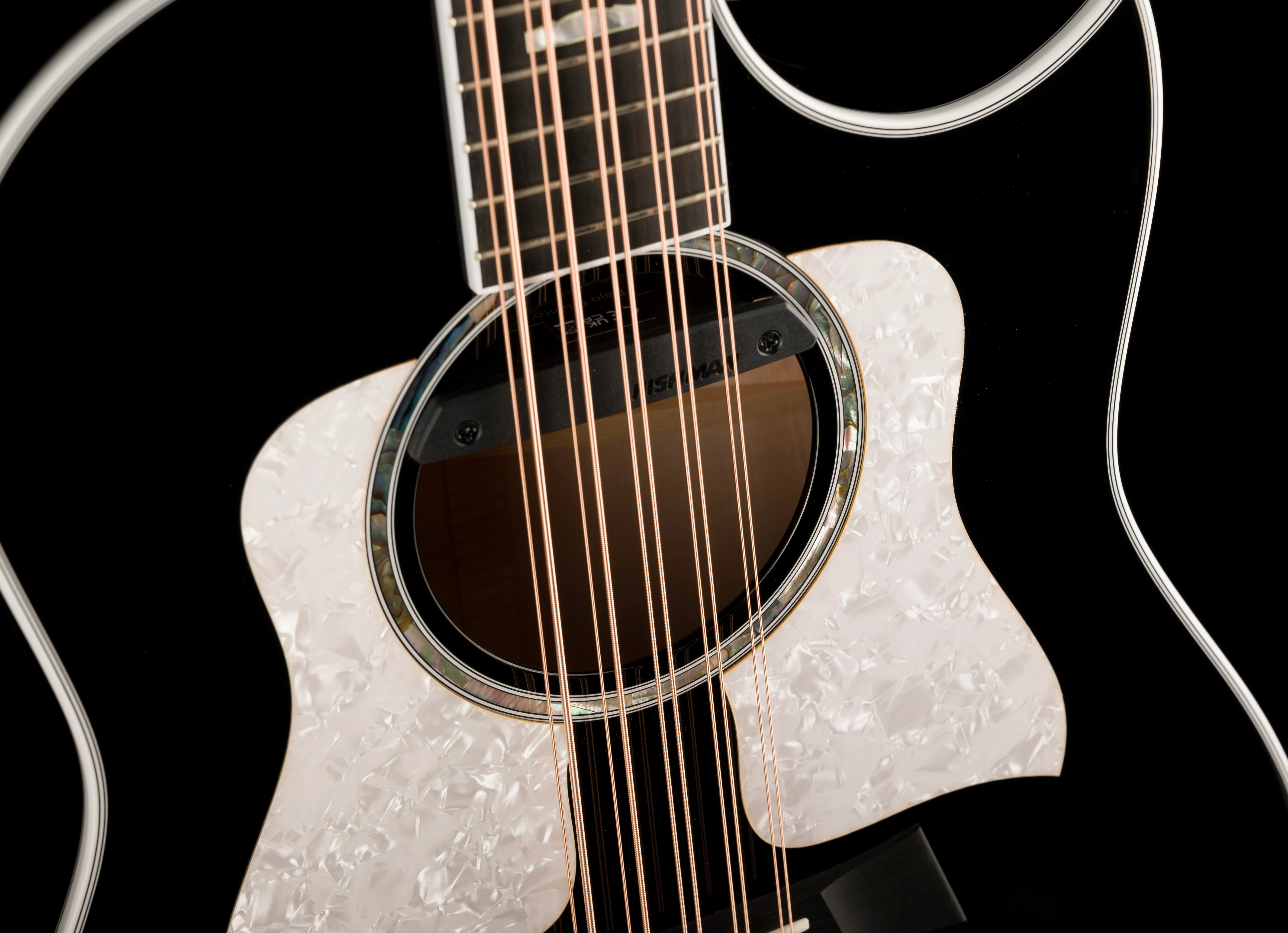 Taylor 657ce Bajo Quinto Big Leaf Maple Acoustic-Electric Guitar - Black - Image 8