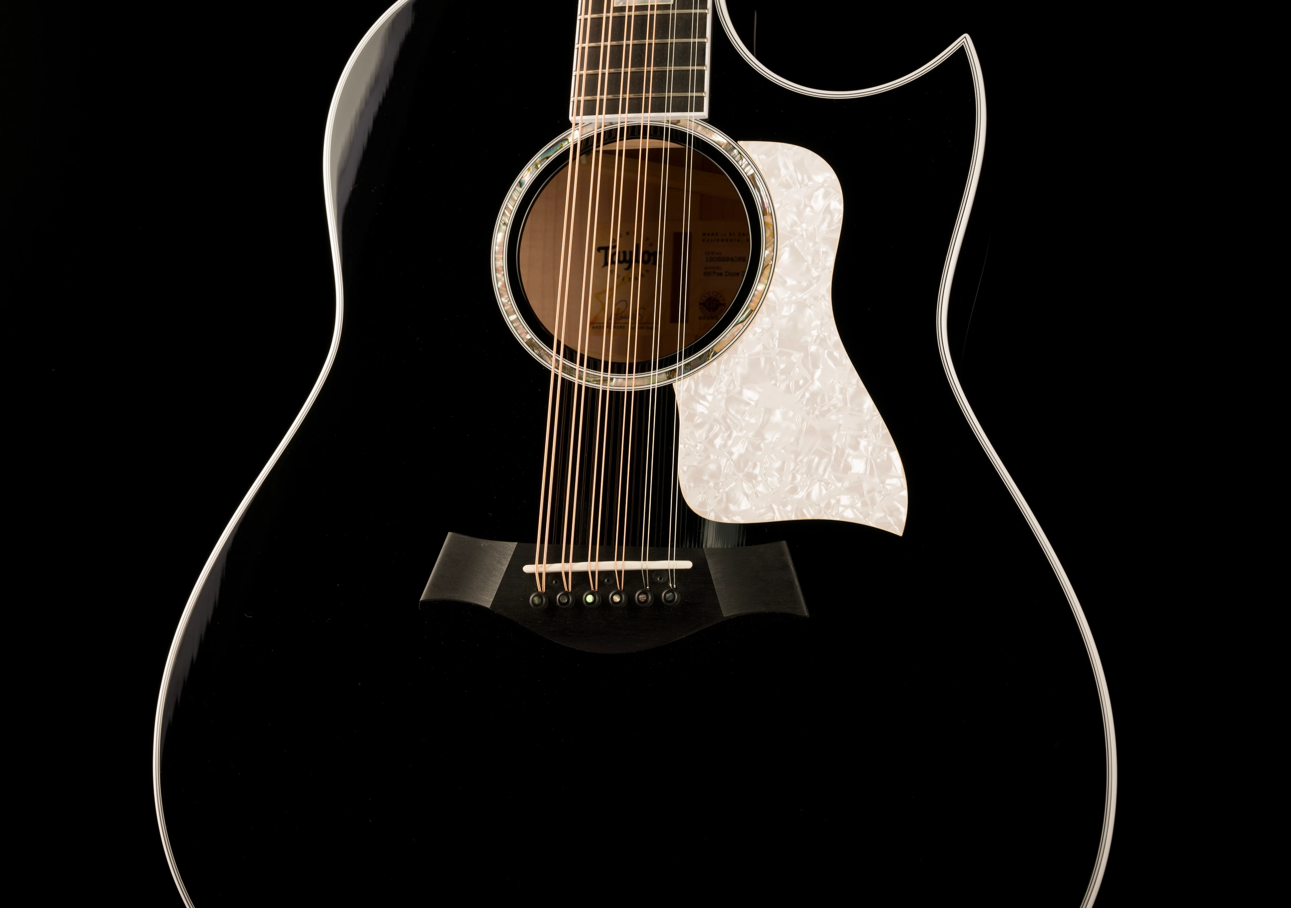 Taylor 657ce Doce Doble Big Leaf Maple Black Acoustic-Electric Guitar With Case - Demo Serial 1205294062 (2024) - Image 7