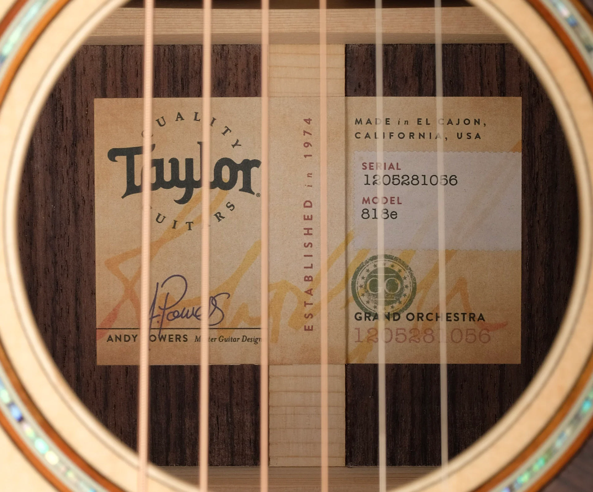 Taylor 818e Acoustic Electric Guitar With Case - Image 8