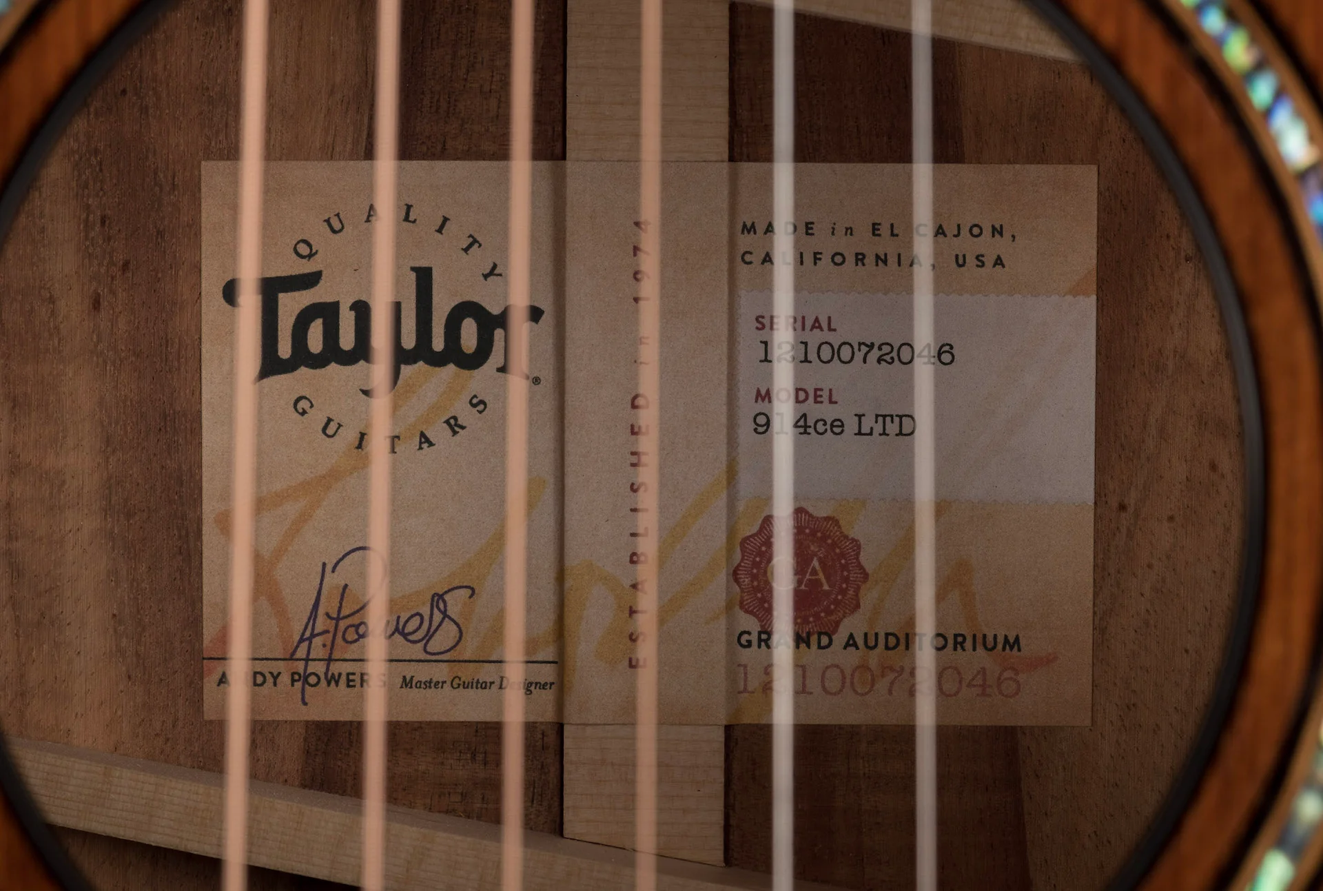 Taylor 914ce LTD AA-Grade Figured Hawaiian Koa With Case - Image 12