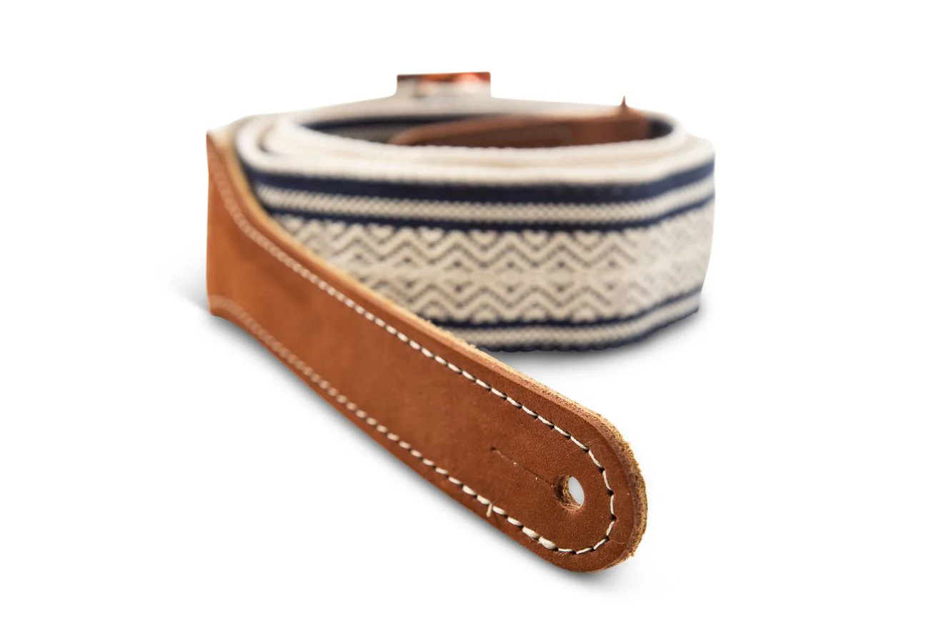 Taylor Academy Strap White/Blue Jacquard Cotton 2" - Image 4