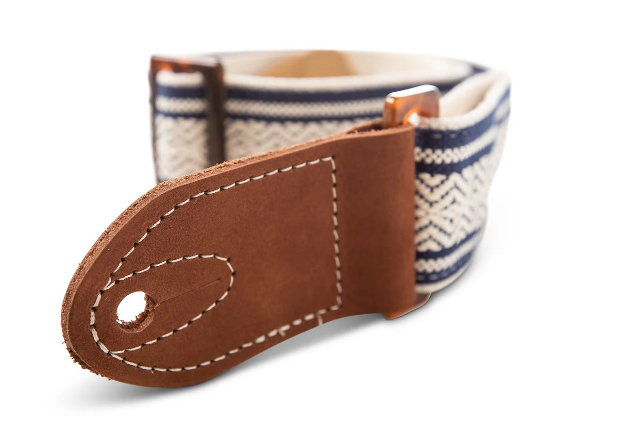 Taylor Academy Strap White/Blue Jacquard Cotton 2" - Image 5