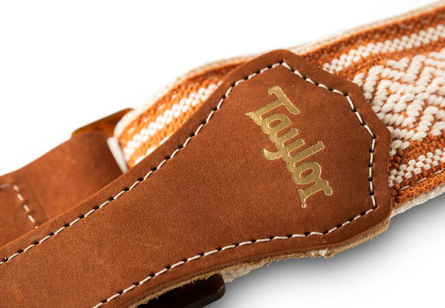 Taylor Academy Strap White/Brown Jacquard Cotton 2" - Image 4