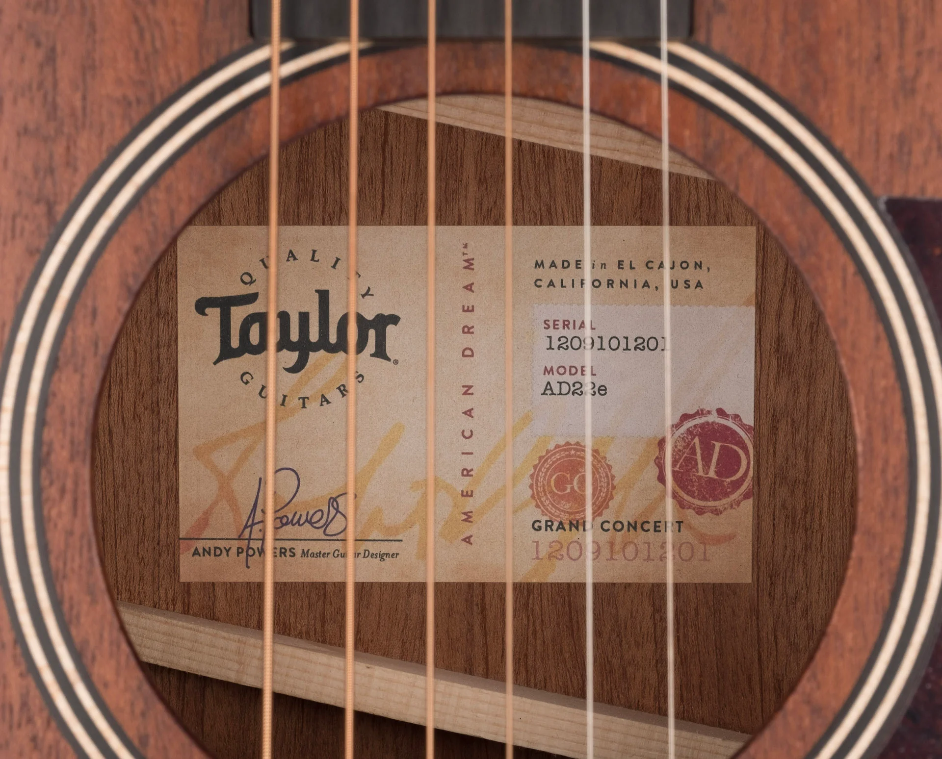 Taylor American Dream AD22e Grand Concert (2021) Acoustic Electric Guitar With Aerocase - Serial # 1209101201 - Image 12