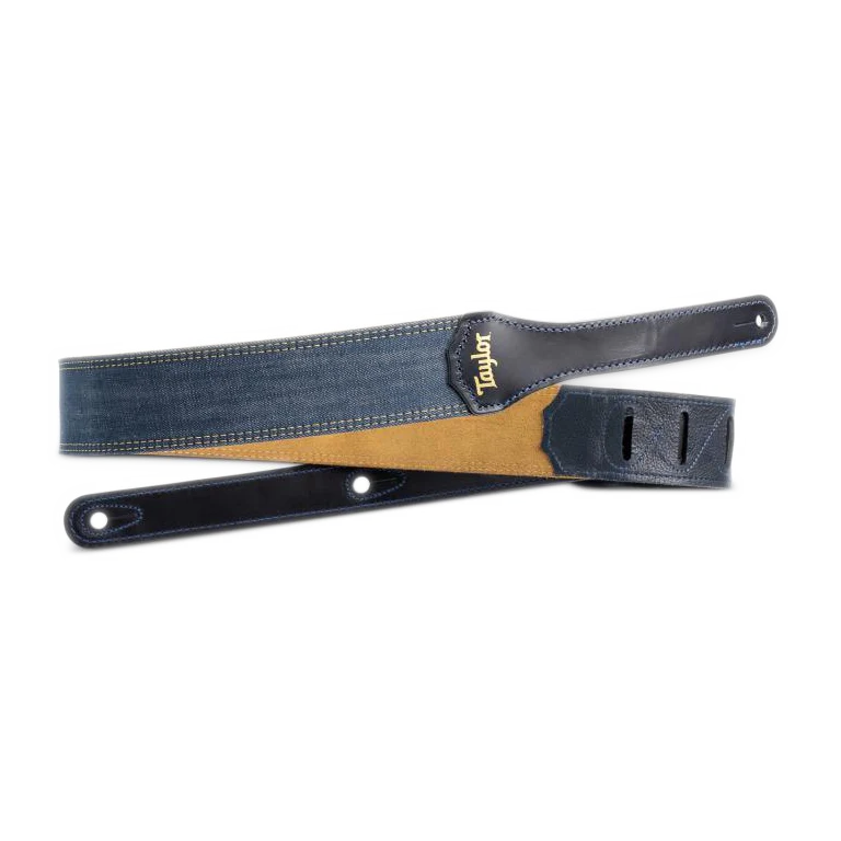Taylor Blue Denim 2" Guitar Strap - Gold Logo