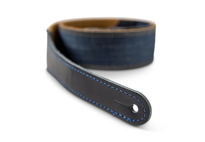 Taylor Blue Denim 2" Guitar Strap - Gold Logo - Image 4