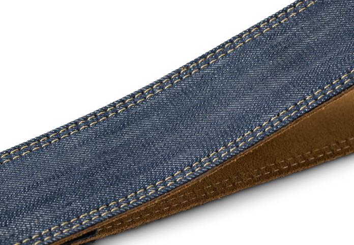 Taylor Blue Denim 2" Guitar Strap - Gold Logo - Image 9
