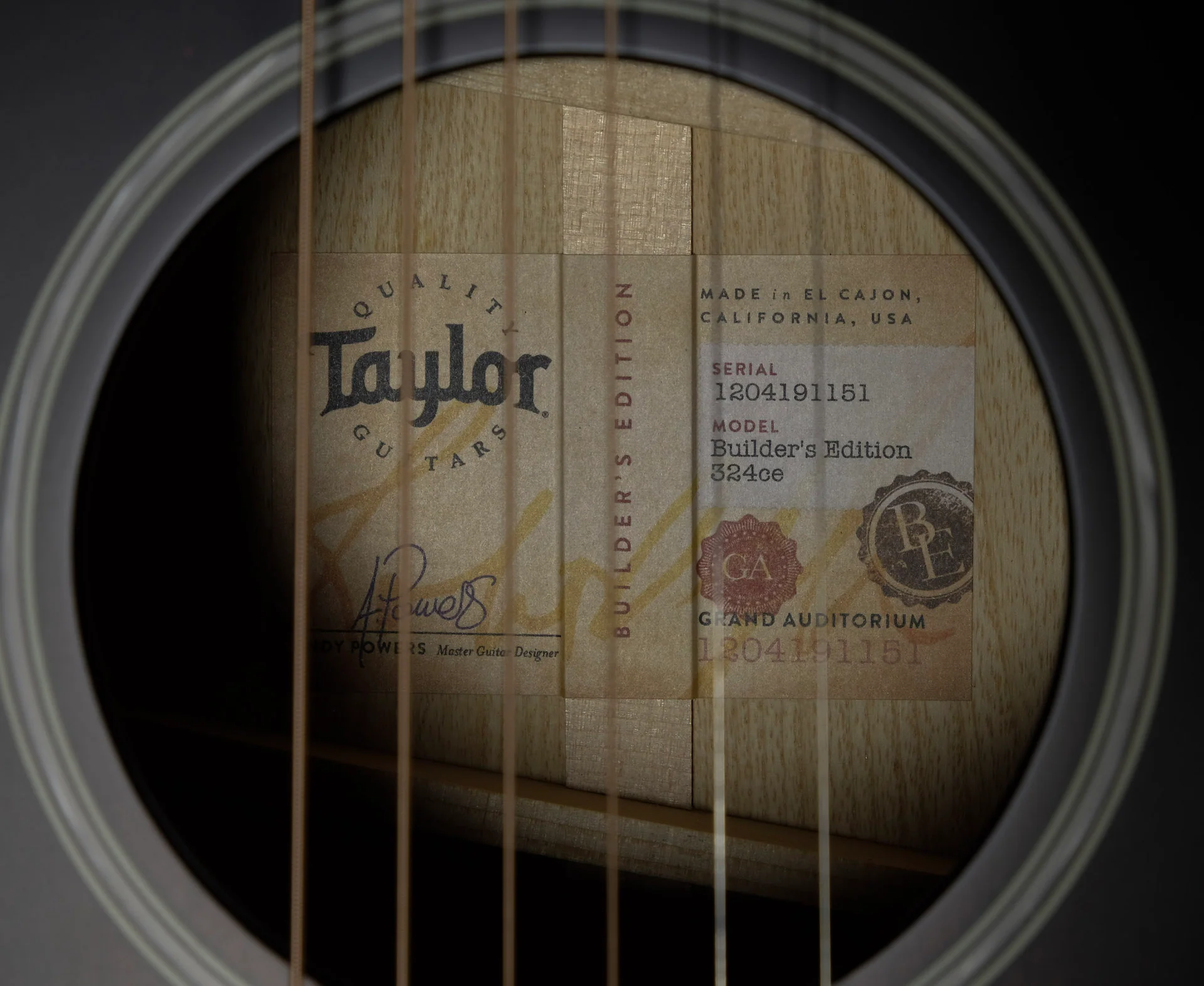 Taylor Builder's Edition 324ce Acoustic Electric Guitar With Case - Image 6