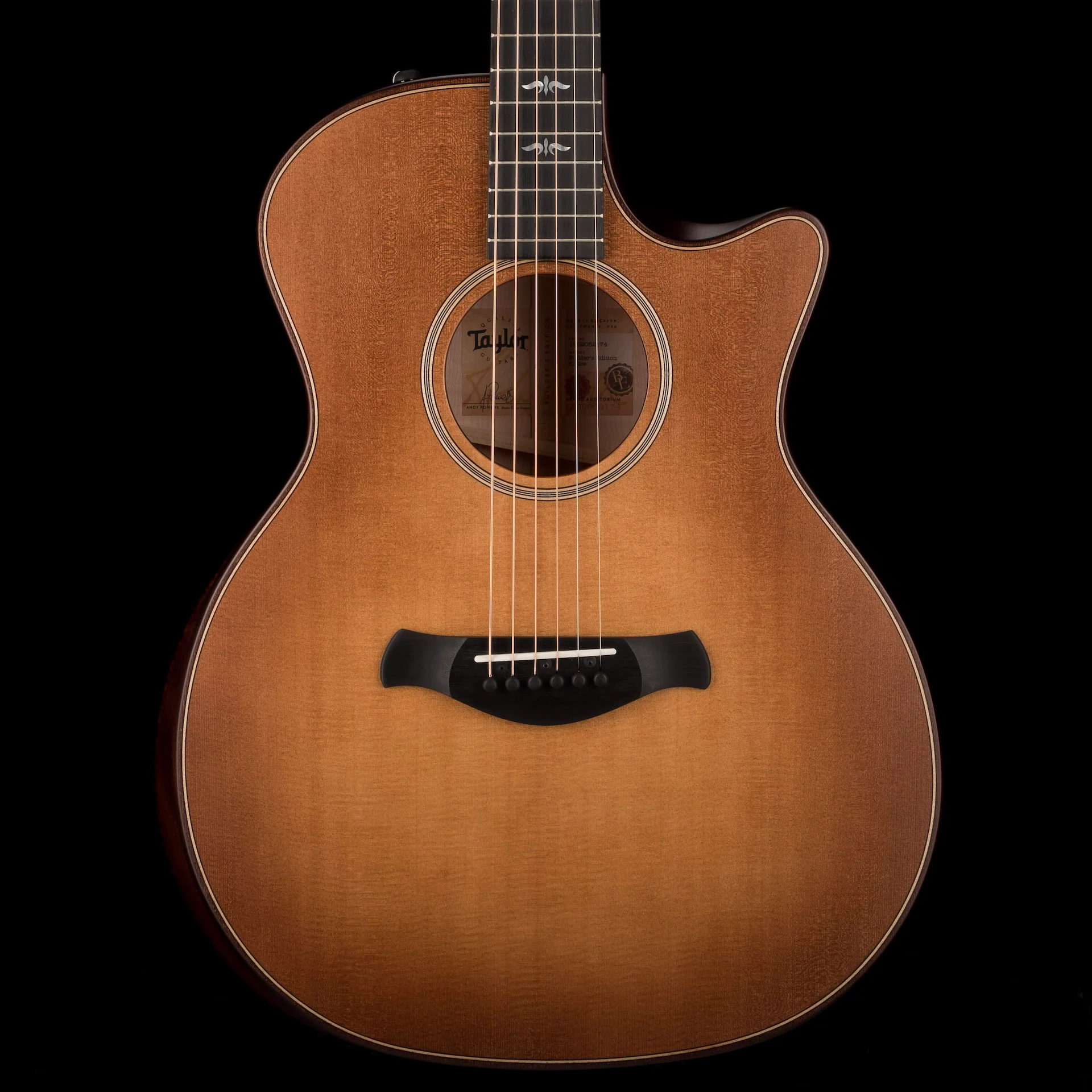 Taylor Builder's Edition 614ce Wild Honey Burst Acoustic Electric Guitar W/ Case - Demo