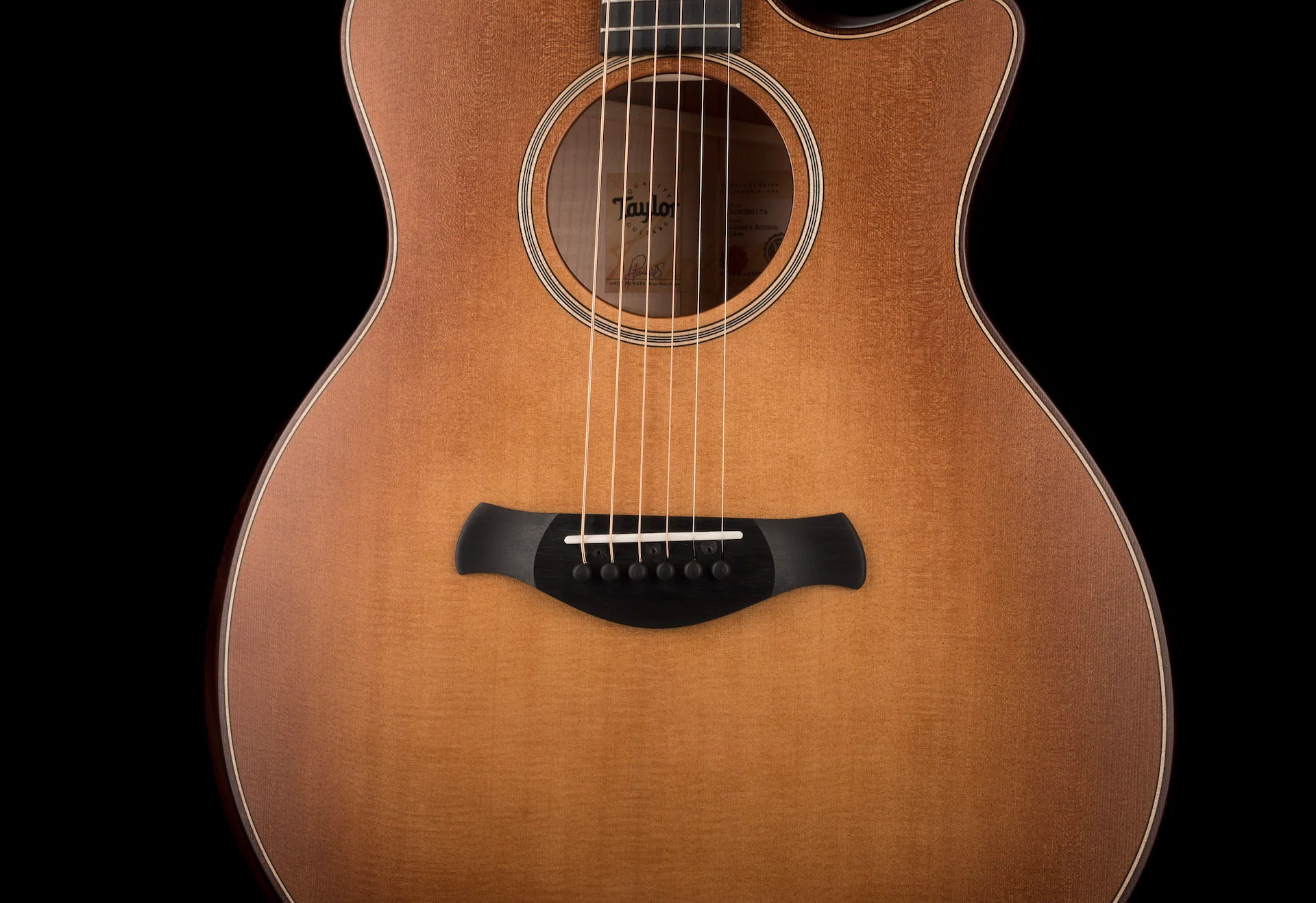 Taylor Builder's Edition 614ce Wild Honey Burst Acoustic Electric Guitar W/ Case - Demo - Image 6