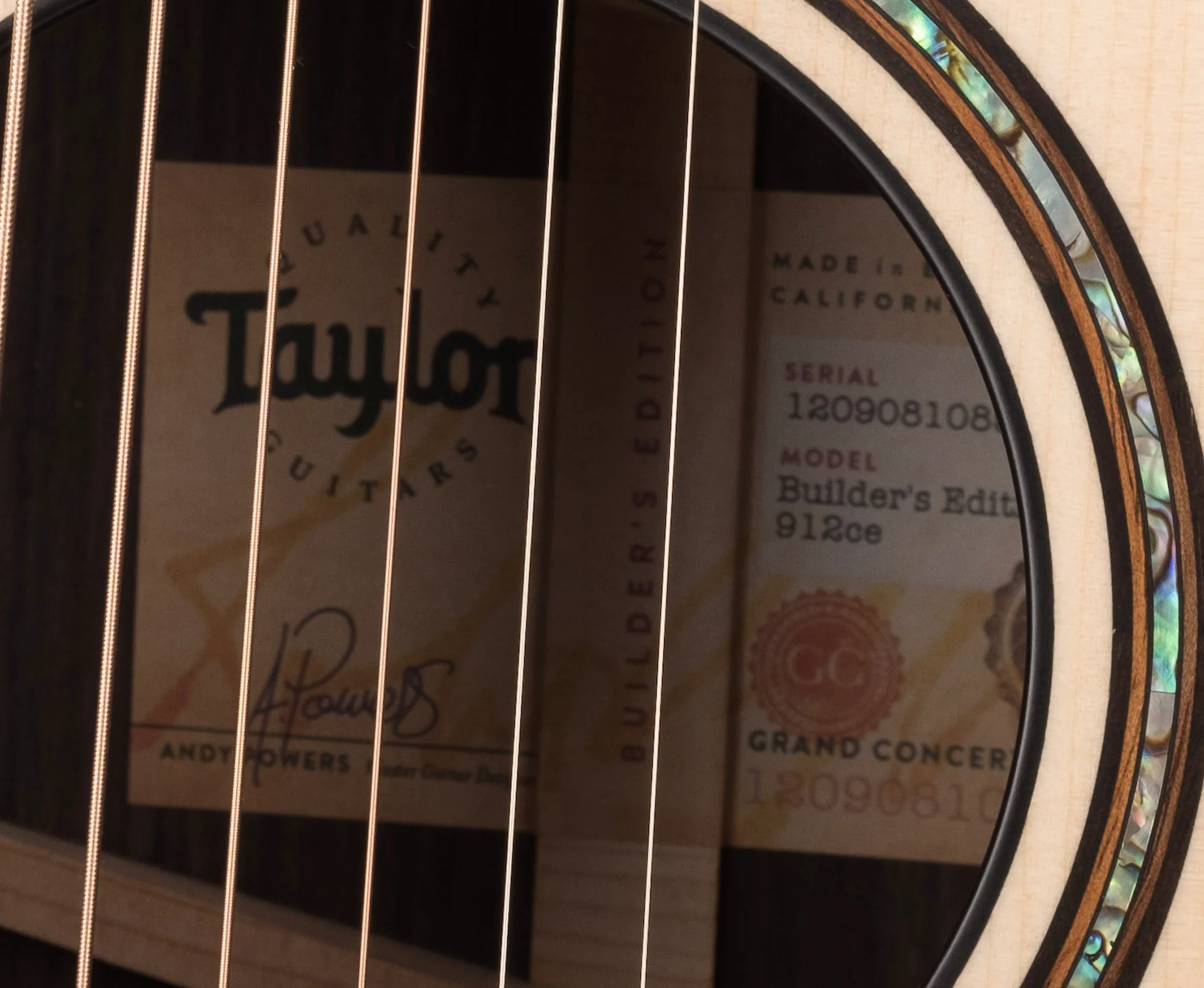 Taylor Builder's Edition 912ce Acoustic Electric Guitar With Case - Image 9