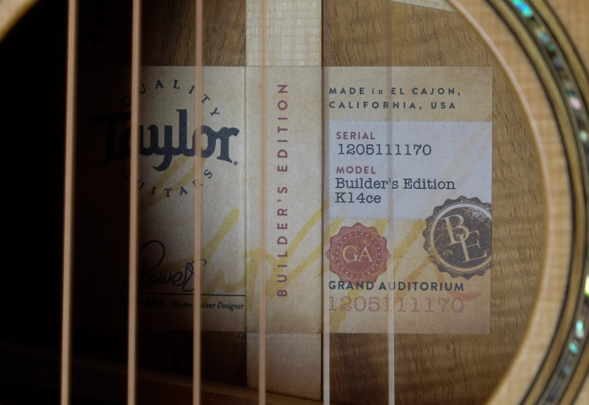 Taylor Builder's Edition K14ce Acoustic Electric Guitar With Case - Image 11