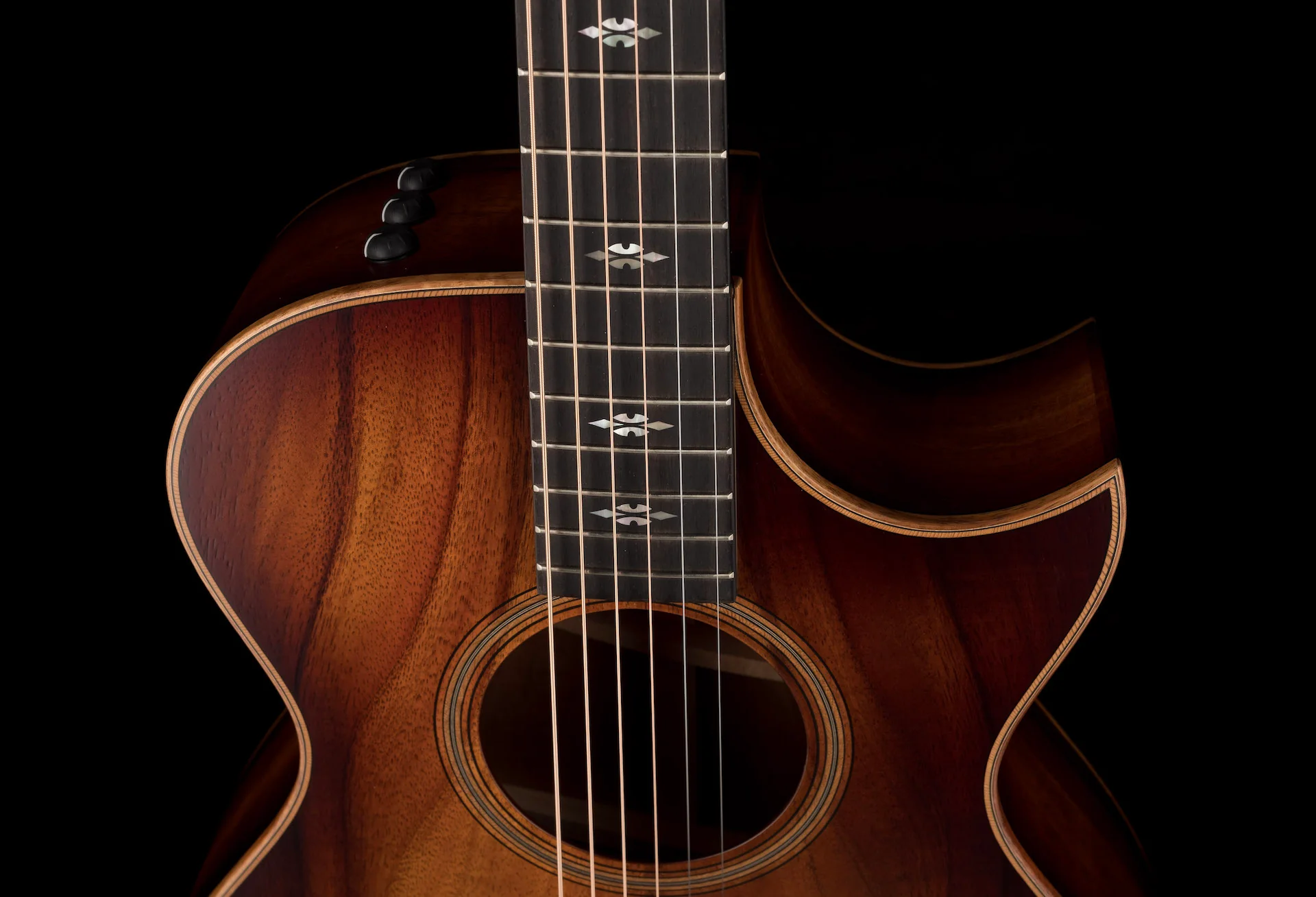 Taylor Custom Grand Concert 12-Fret Koa Shaded Edgeburst Catch # 31 with Case - Image 3
