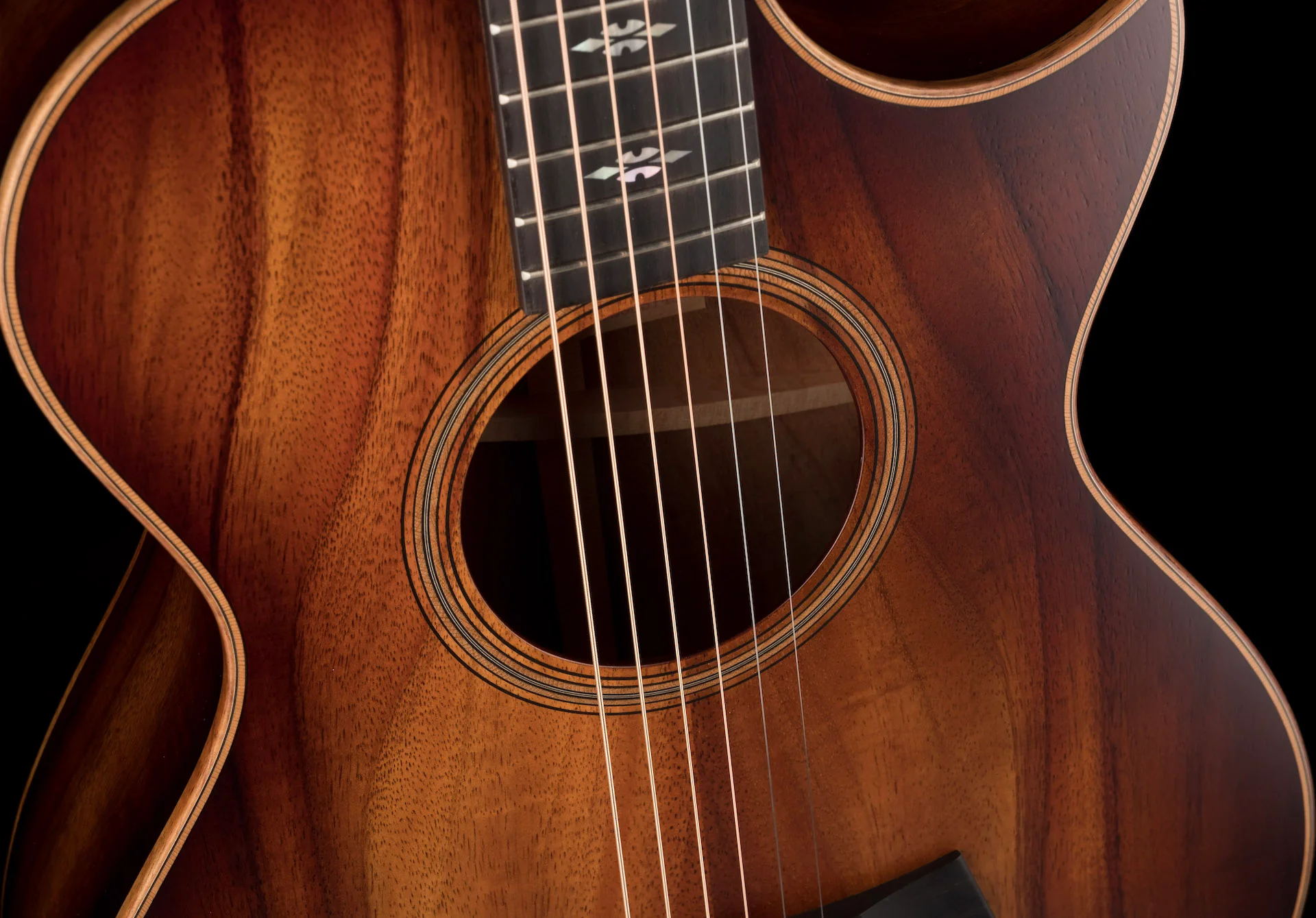 Taylor Custom Grand Concert 12-Fret Koa Shaded Edgeburst Catch # 31 with Case - Image 7