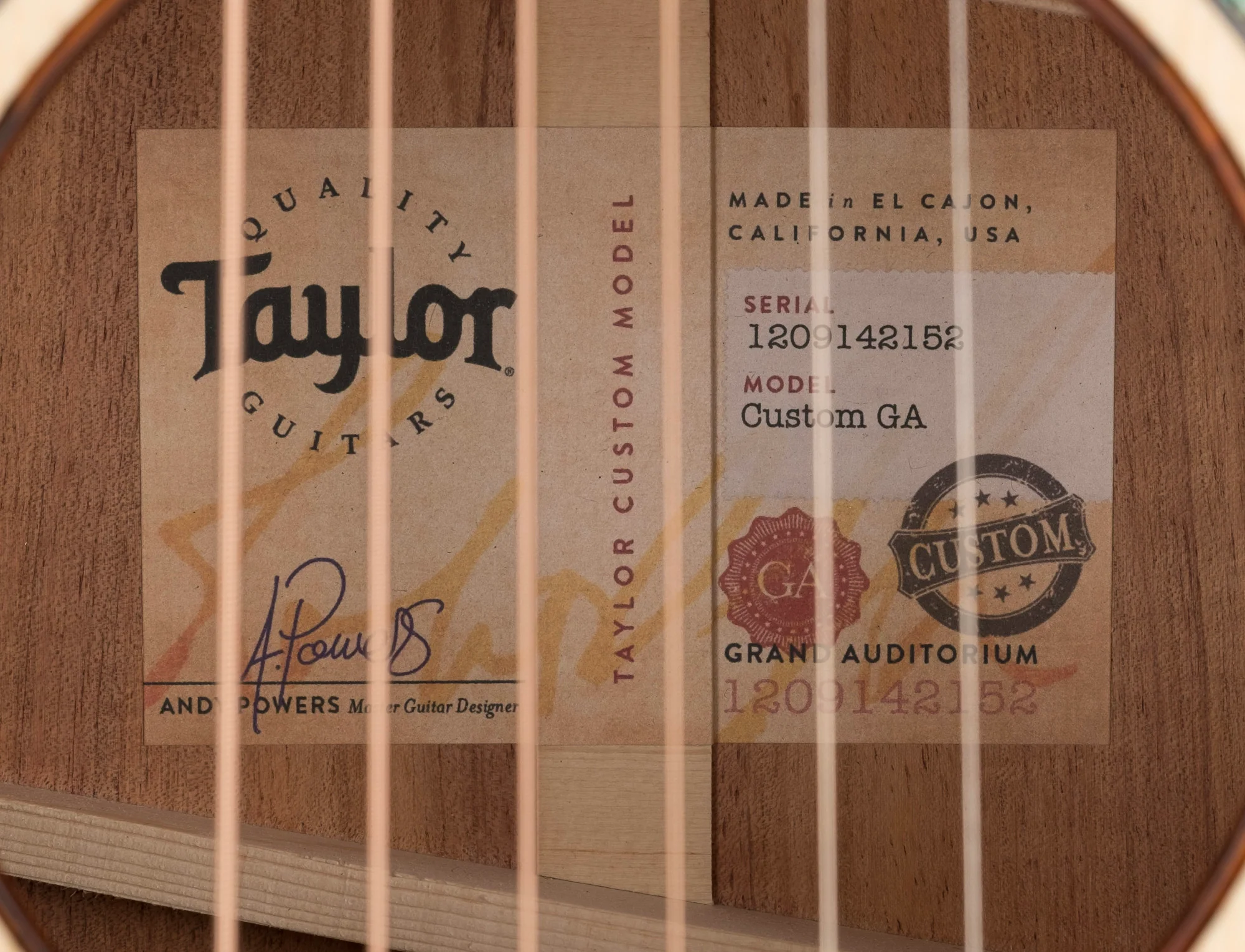 Taylor Custom Grand Auditorium Adirondack Spruce and Tasmanian Blackwood Natural With Case - Image 12