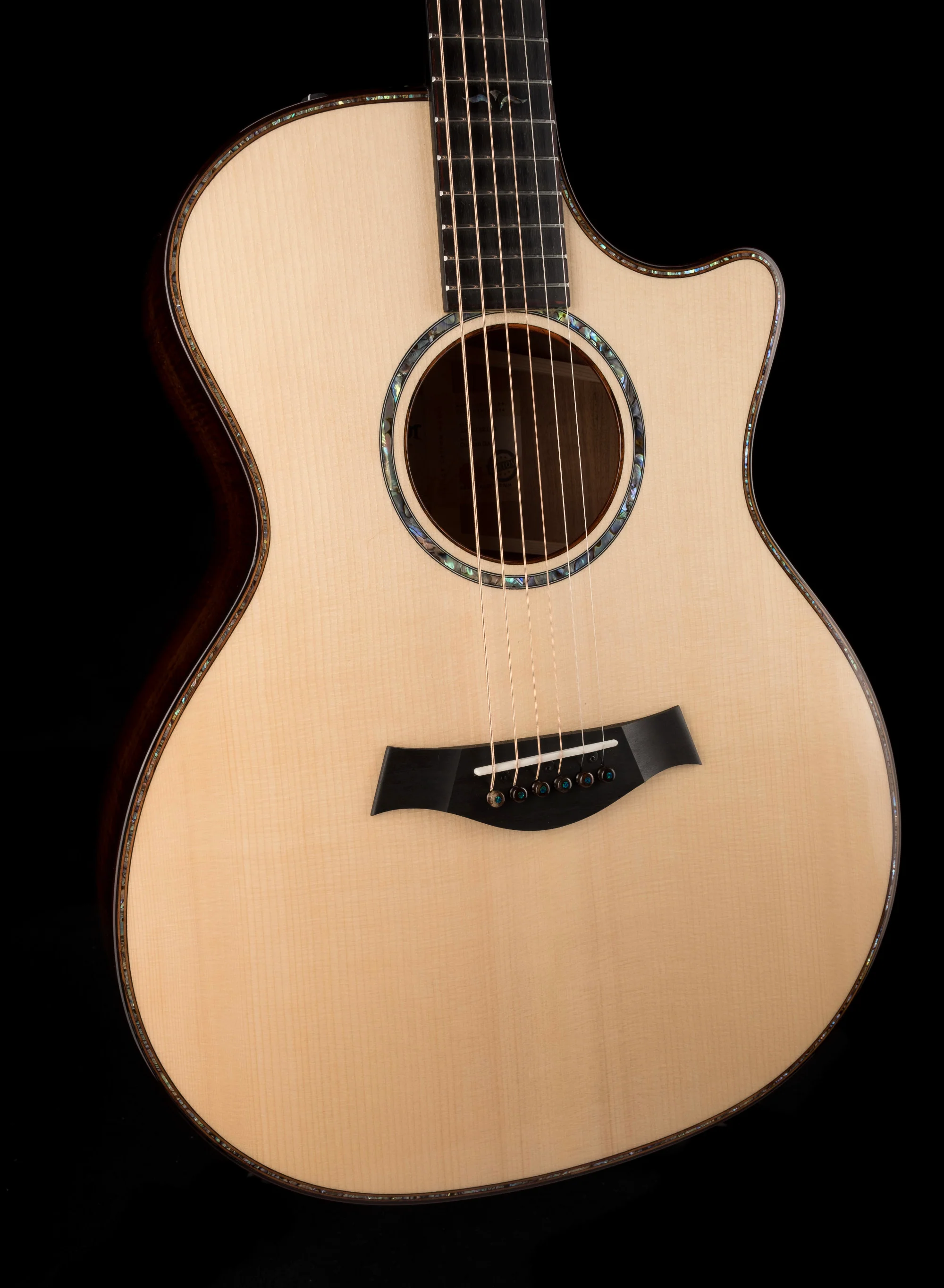 Taylor Custom Grand Auditorium Adirondack Spruce and Tasmanian Blackwood Natural With Case - Image 8