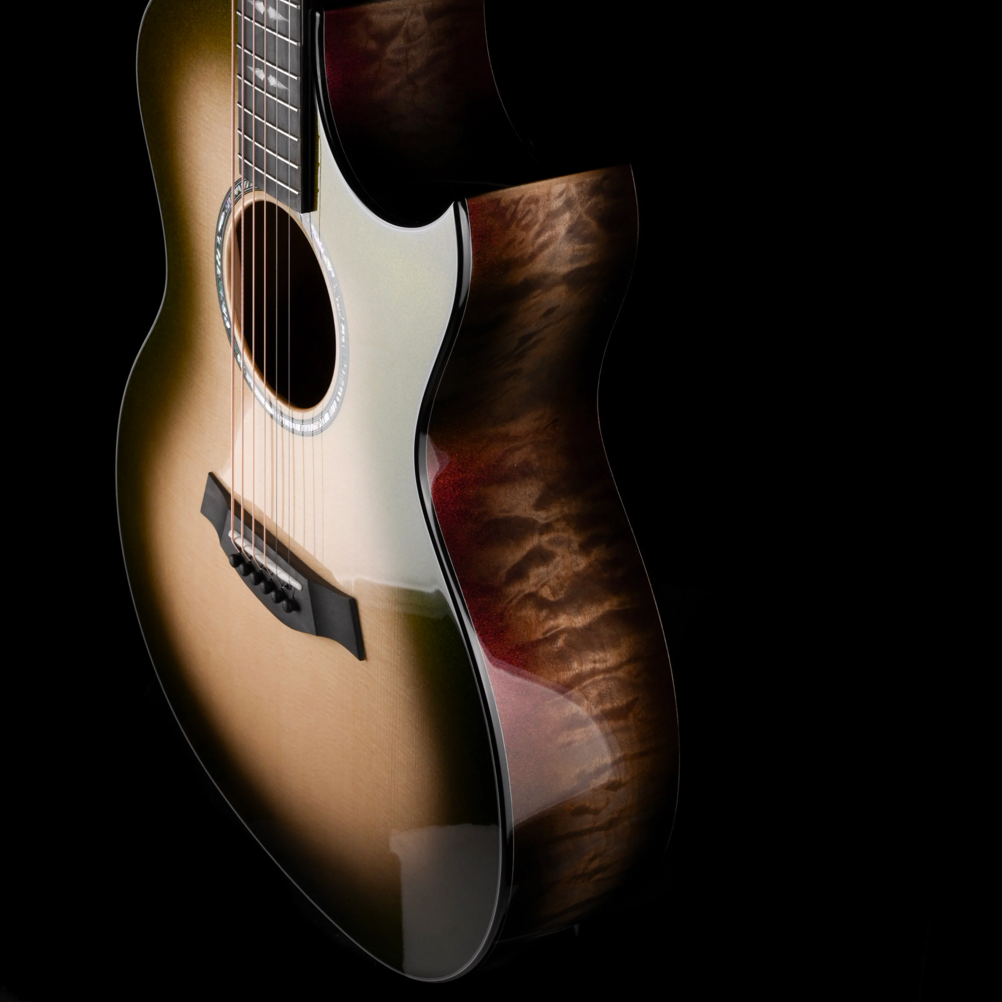 Taylor Custom Grand Auditorium C14ce Silver Cranberry Supernova - Catch Event # 26 With Case - Demo Serial 1203215092 - Image 6