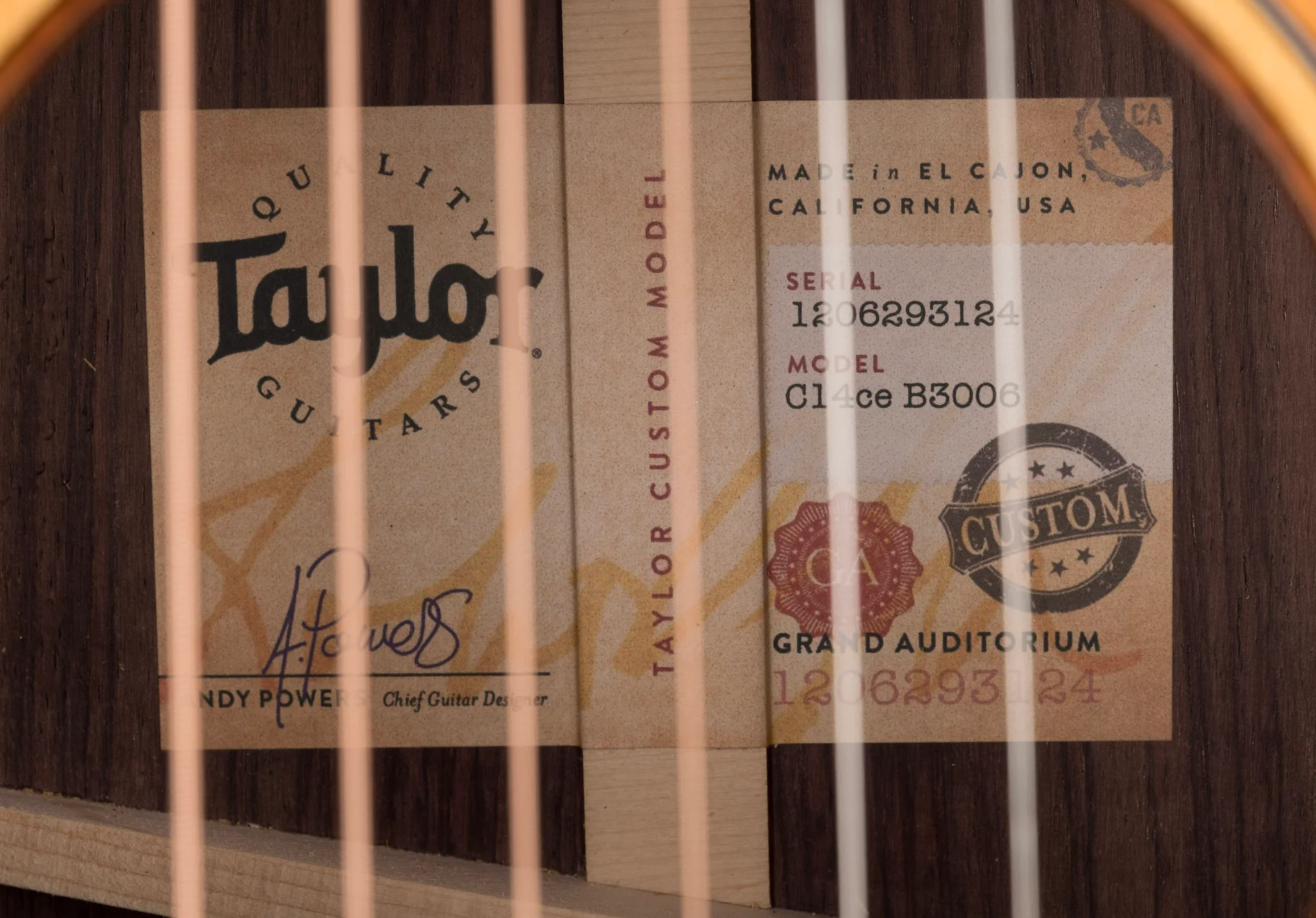 Taylor Custom Grand Auditorium C14ce Torrefied Sitka Spruce and Indian Rosewood - Catch Event # 6 - with Case - Image 11