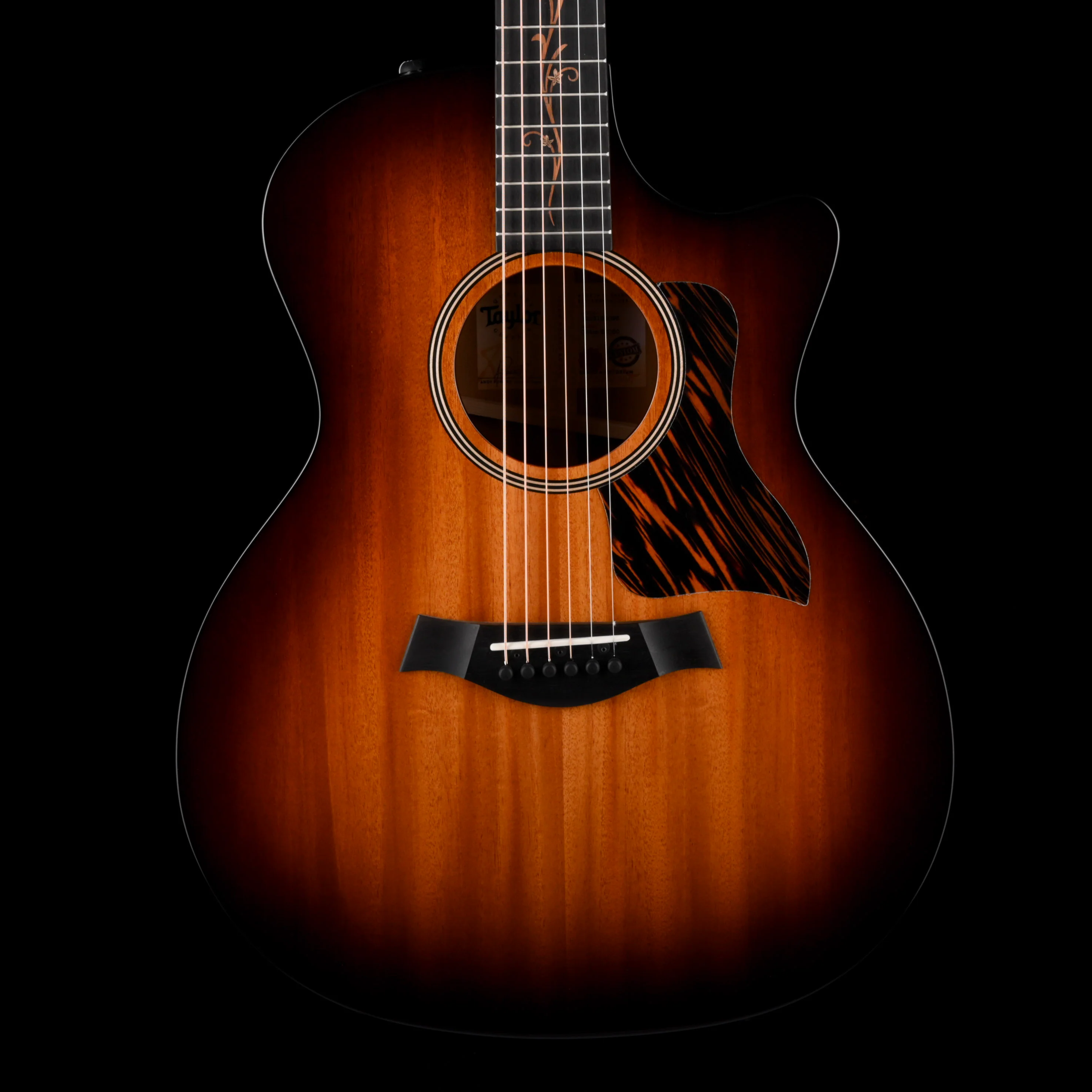 Taylor Custom Grand Auditorium C24ce Ribbon Mahogany Shaded Edgeburst Catch # 50