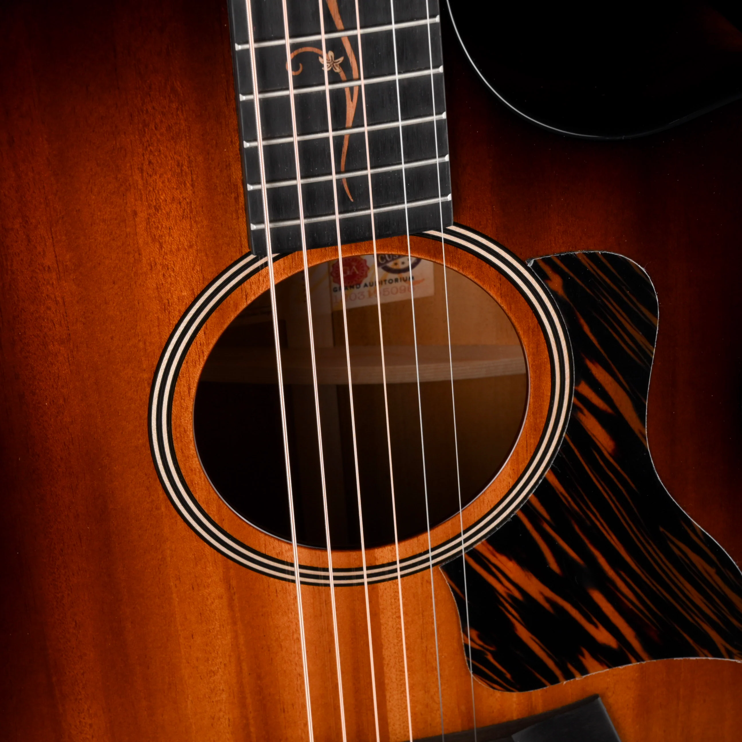 Taylor Custom Grand Auditorium C24ce Ribbon Mahogany Shaded Edgeburst Catch # 50 - Image 4