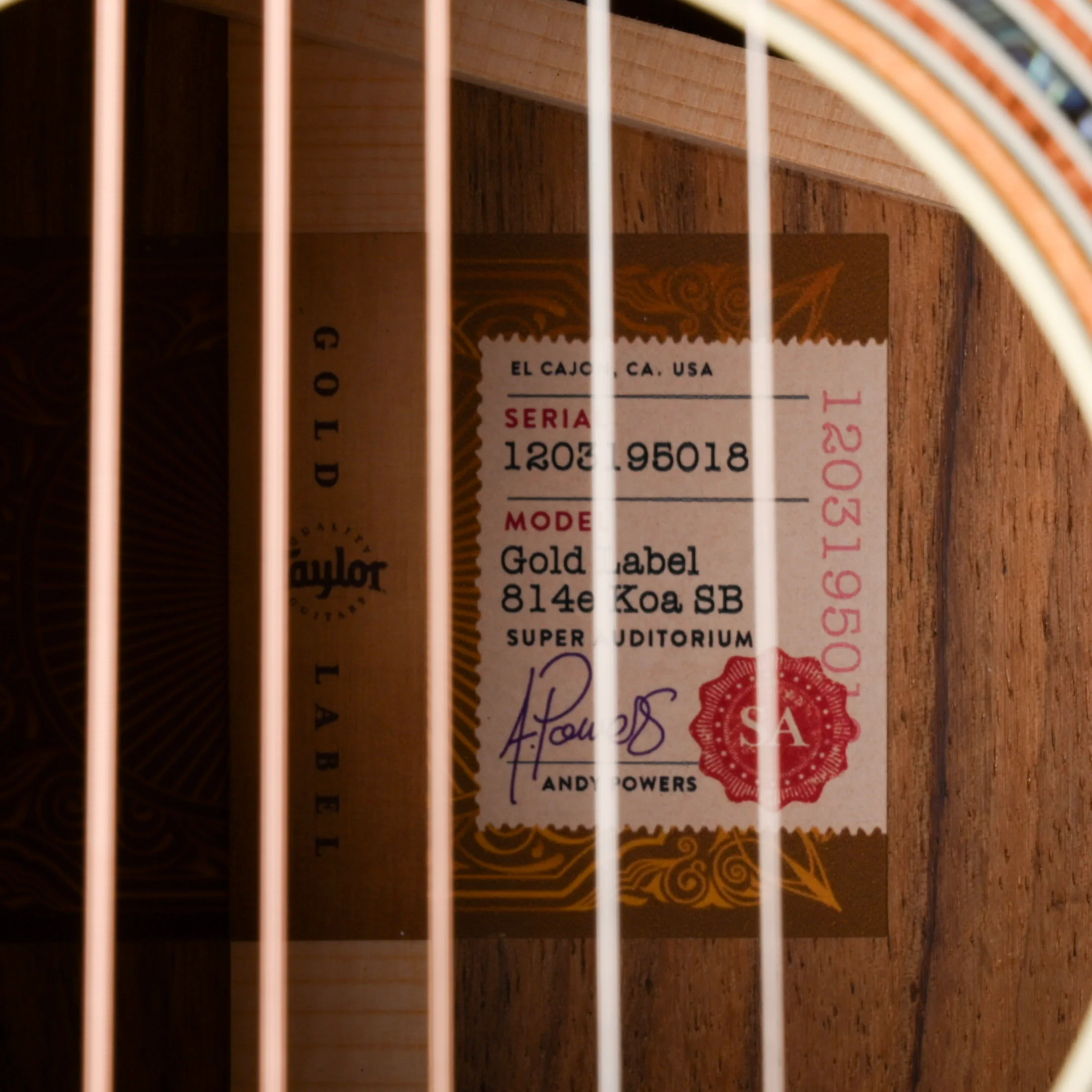 Taylor Gold Label K14e Koa Golden Brown Sunburst With Case - Image 6