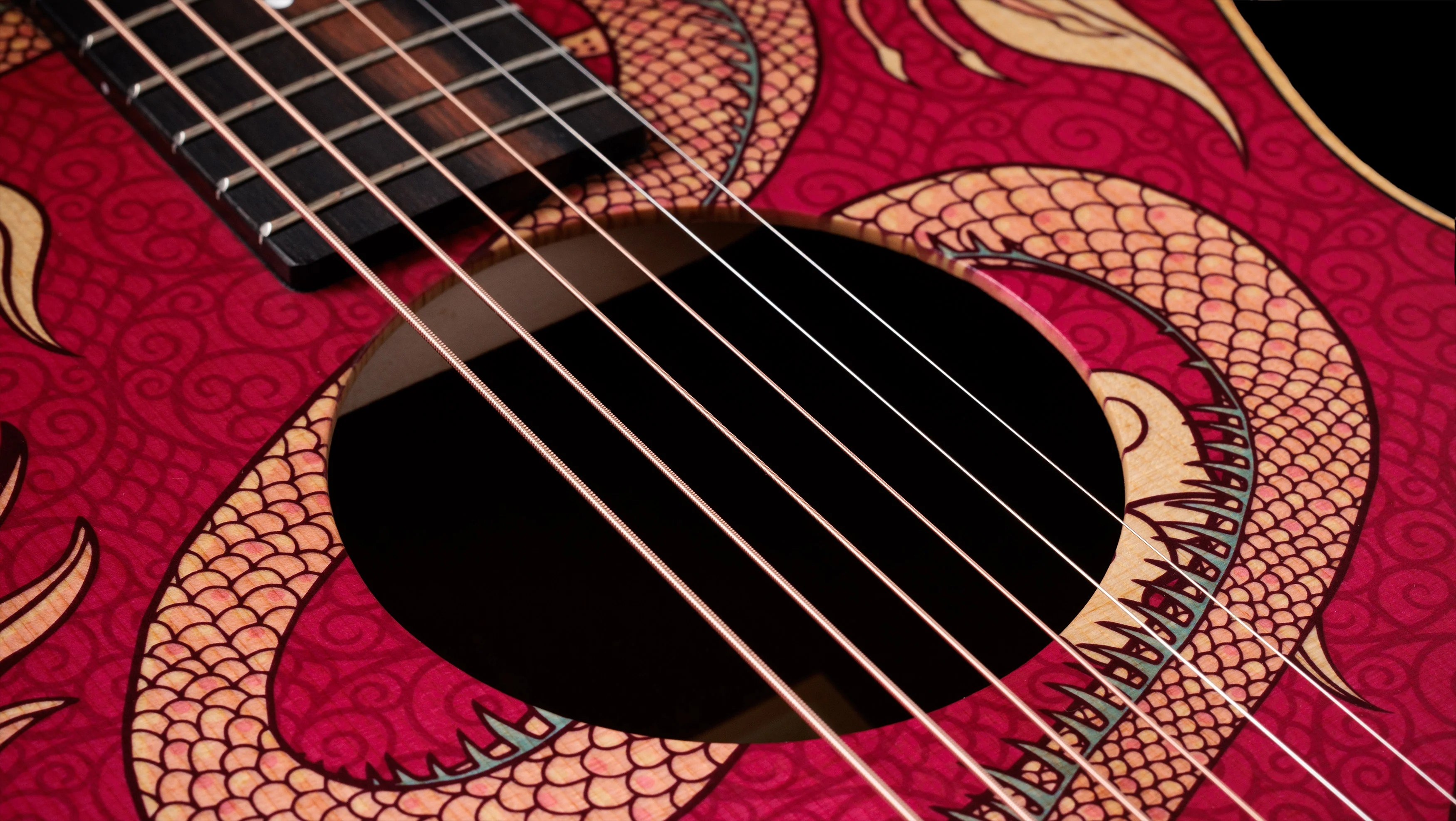 Taylor GS Mini-e Special Edition Dragon Acoustic Electric Guitar With Gig Bag - Image 8