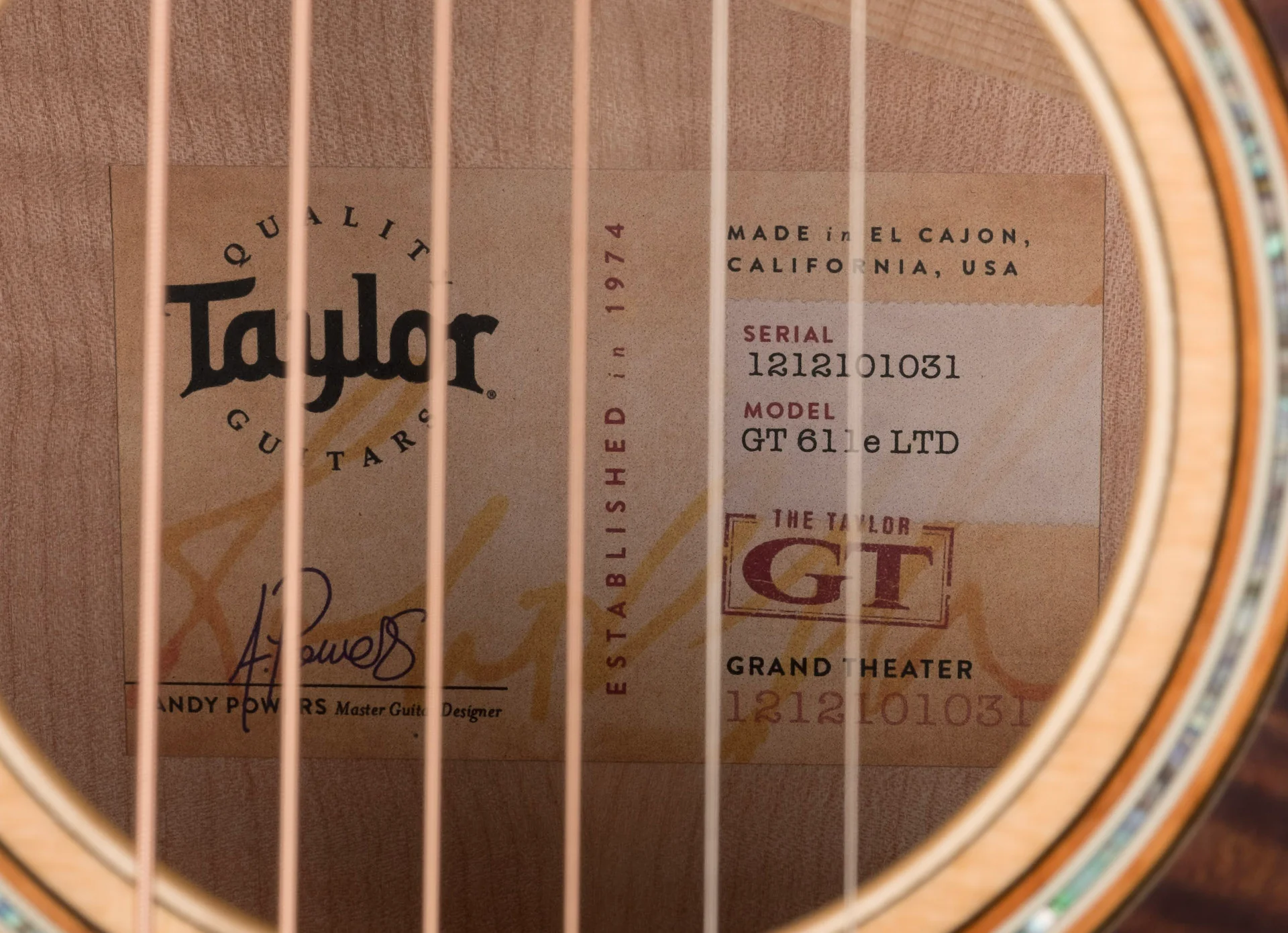 Taylor GT611e LTD Grand Theater Figured Big Leaf Maple Antique Blonde (2022) Acoustic-Electric Guitar With Aerocase - Serial # 1212101031 - Image 9