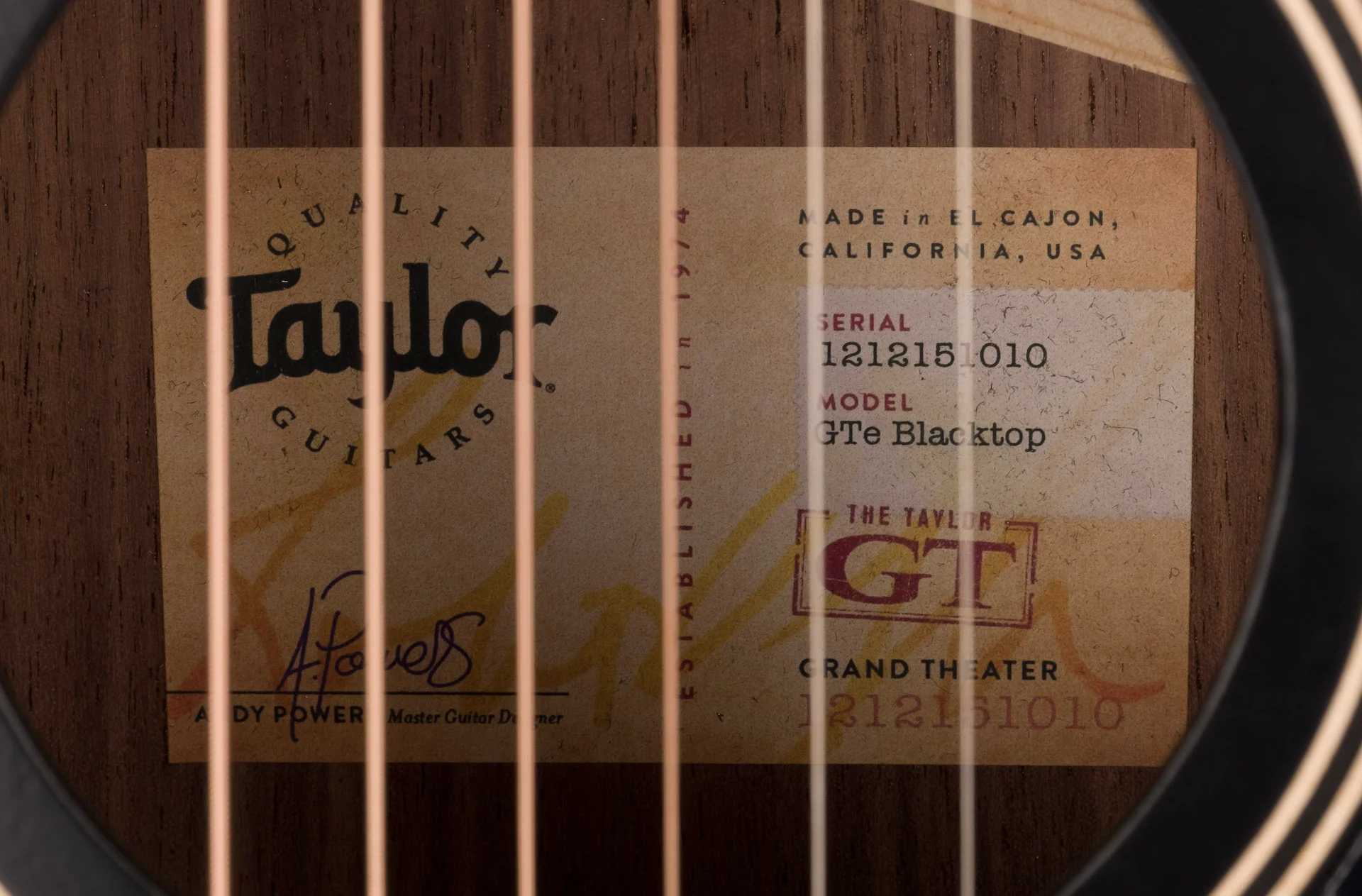 Taylor GTe Blacktop Grand Theater (2022) Acoustic Electric Guitar With Aerocase - Serial # 1212151010 - Image 8