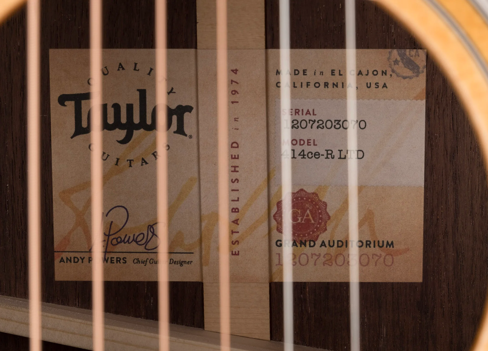Taylor Limited Edition 414ce-R Lily & Vine Tobacco Shaded Edgeburst with Case - Only 100 Made - Image 12