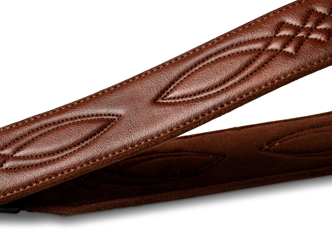 Taylor 2" Vegan Leather Guitar Strap - Medium Brown - Image 3