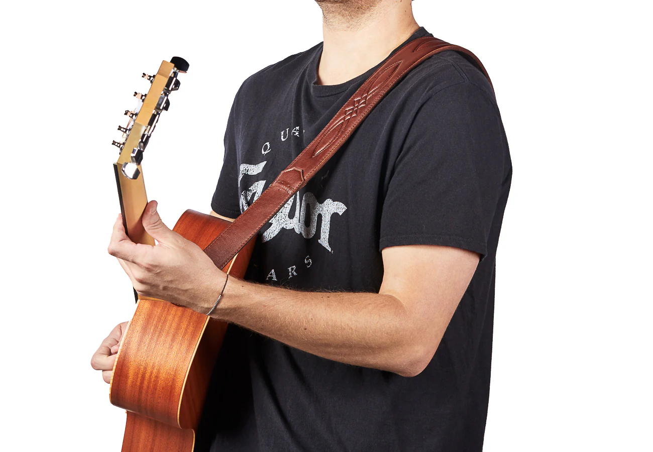 Taylor 2" Vegan Leather Guitar Strap - Medium Brown - Image 9