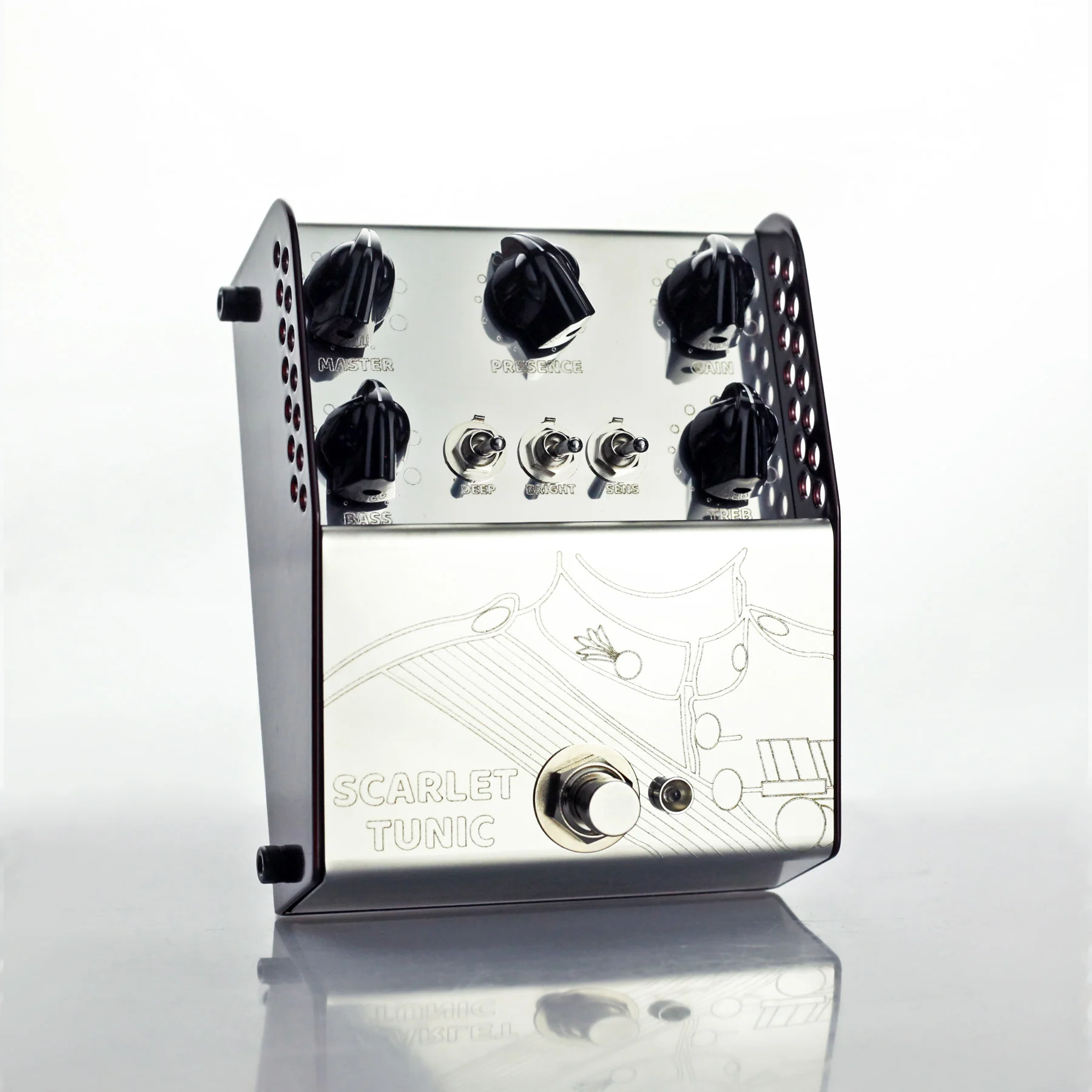 Thorpy FX Scarlet Tunic Amp Simulator and Overdrive Guitar Effect Pedal - Image 3
