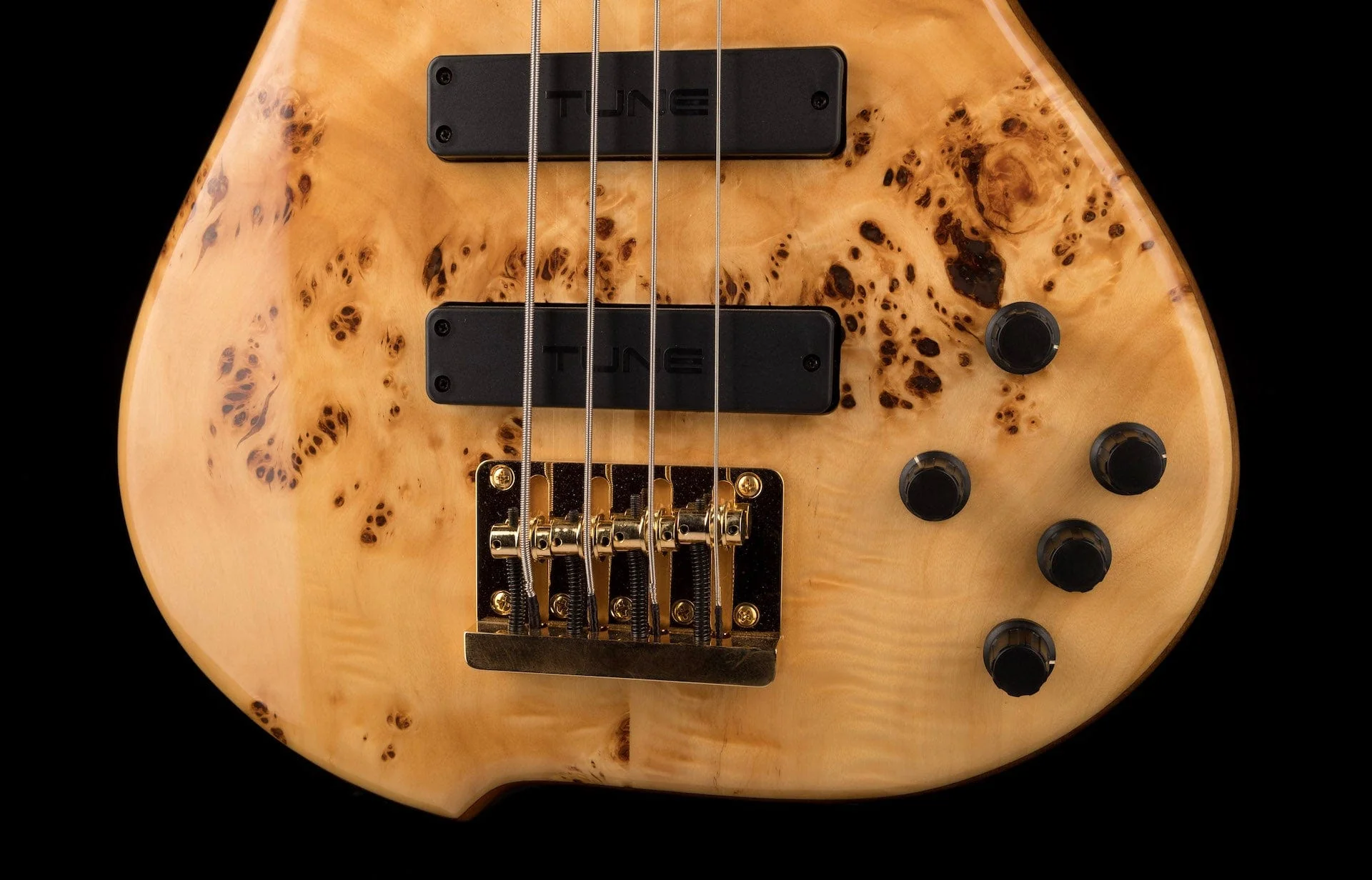 Pre Owned Tune TWB43-BR Electric Bass Burl Top Natural With OHSC - Image 5