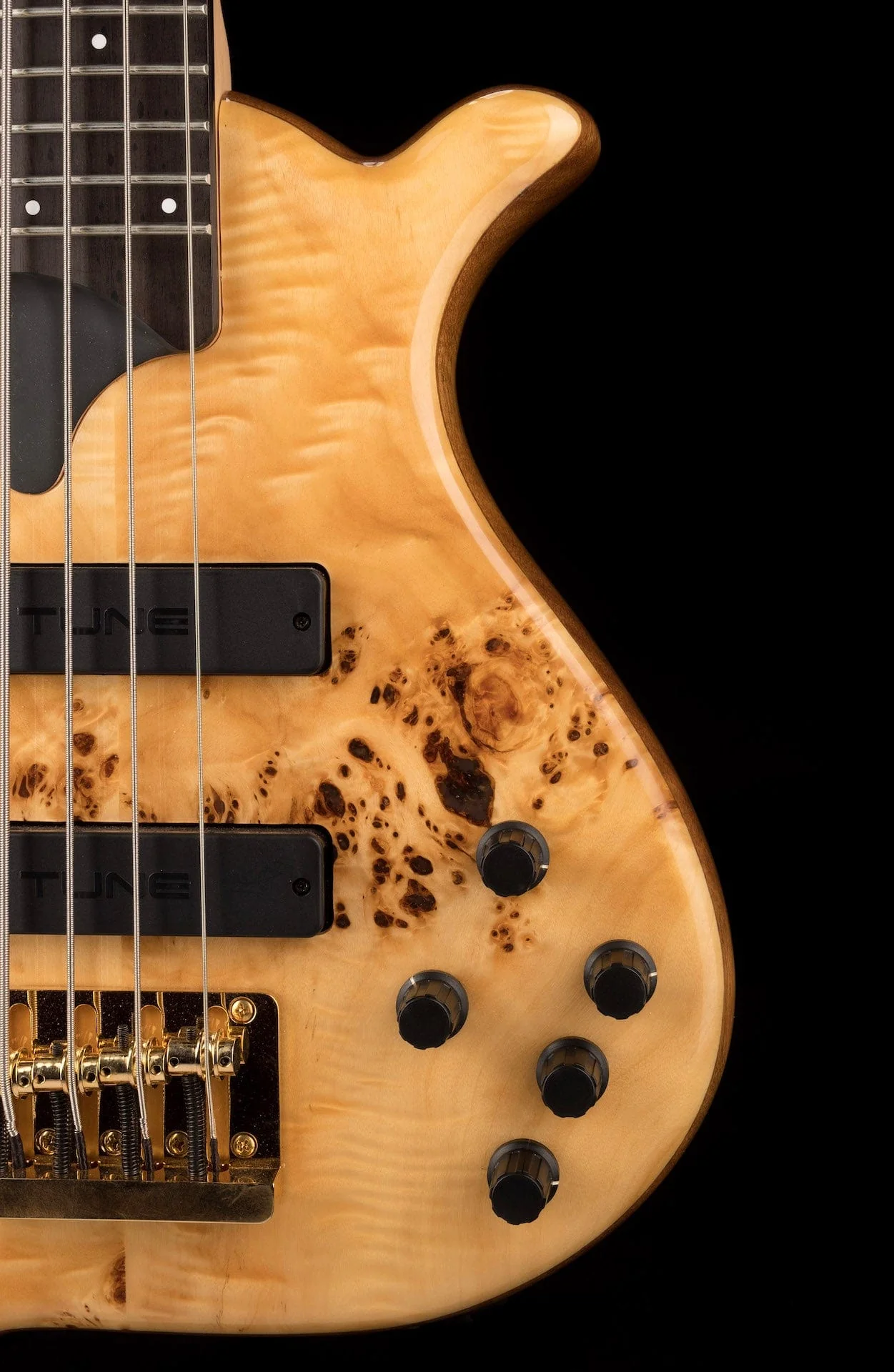 Pre Owned Tune TWB43-BR Electric Bass Burl Top Natural With OHSC - Image 9