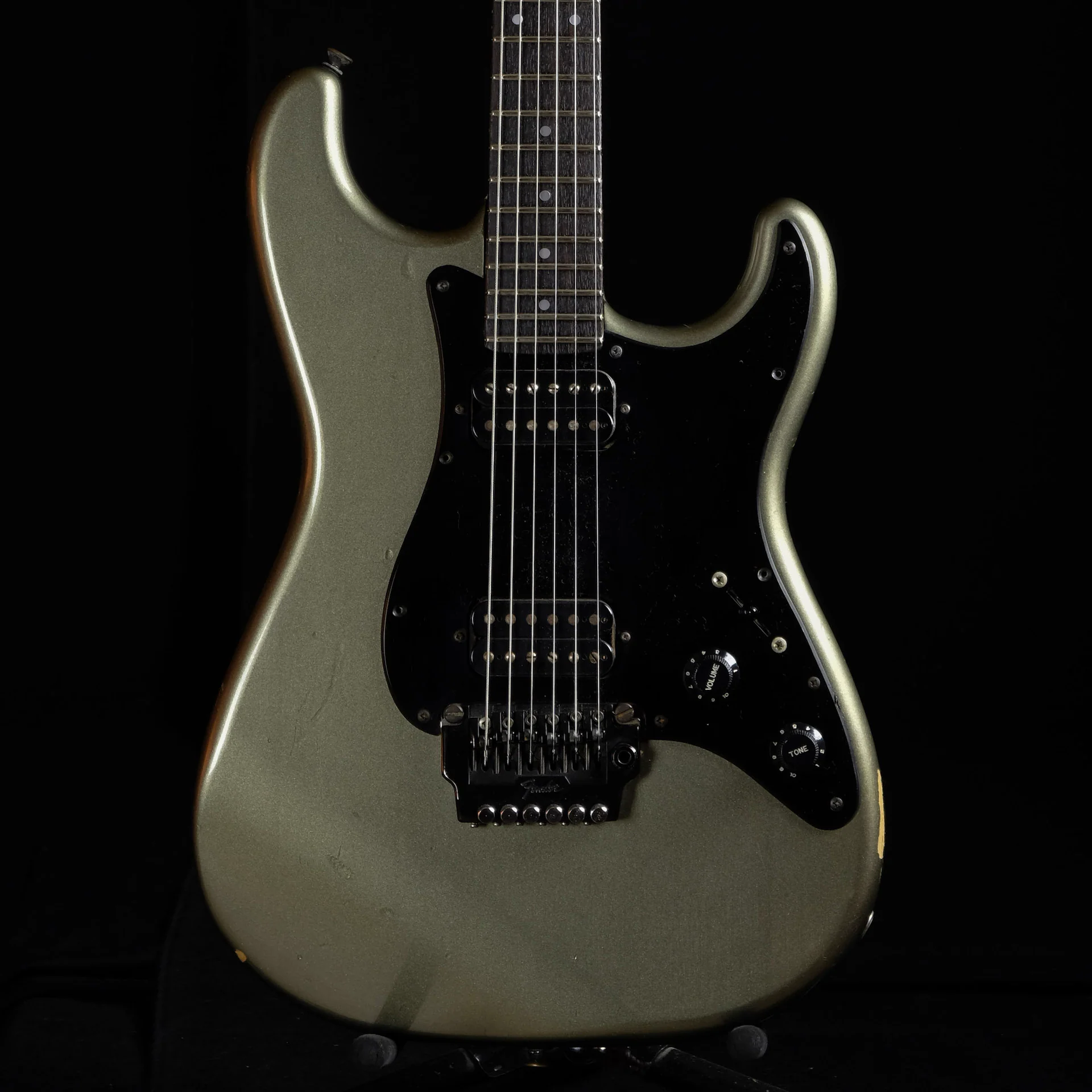 Used 1980s Fender Boxer Series Strat HH Pewter Electric Guitar With OHSC