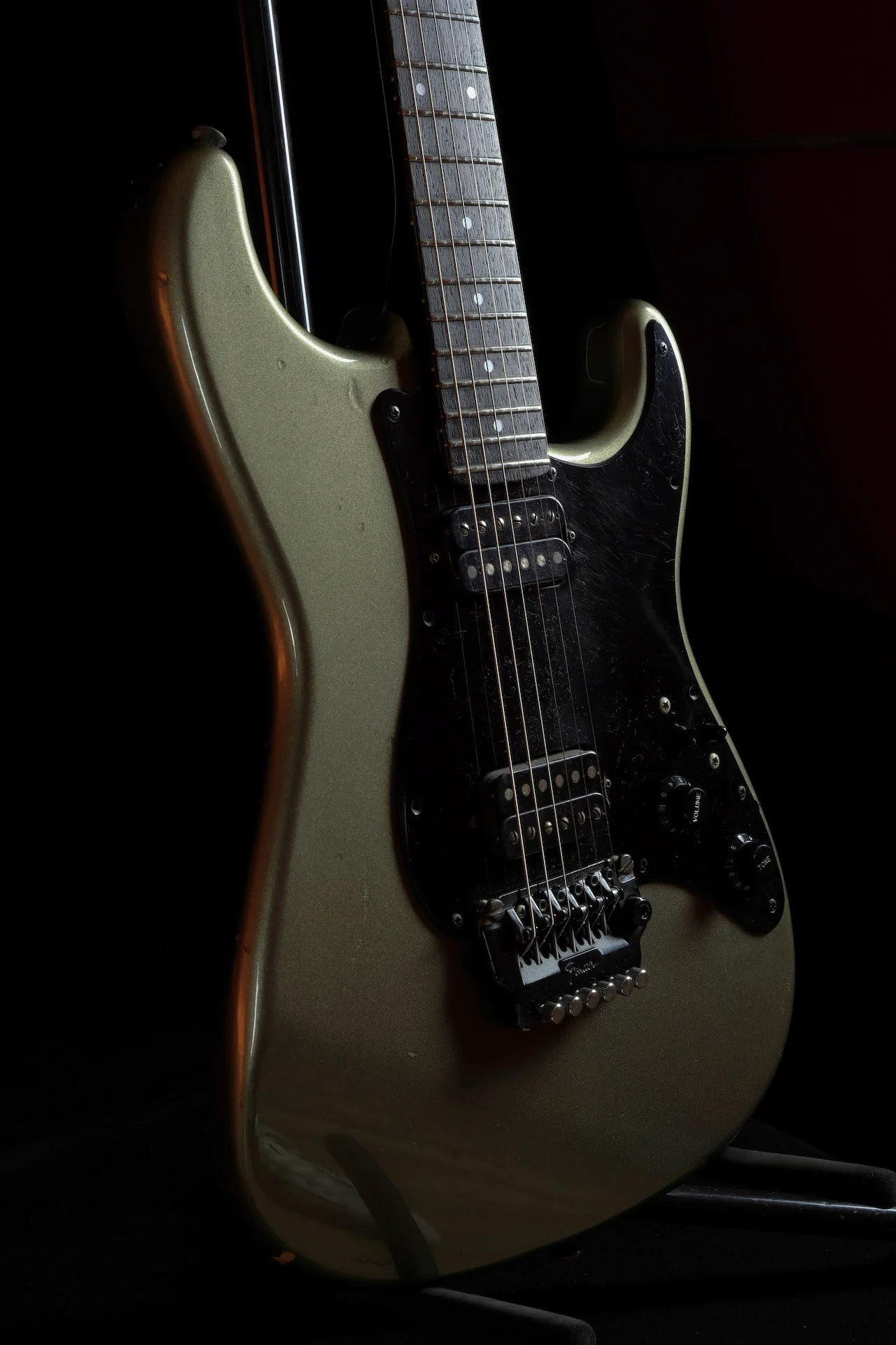 Used 1980s Fender Boxer Series Strat HH Pewter Electric Guitar With OHSC - Image 3