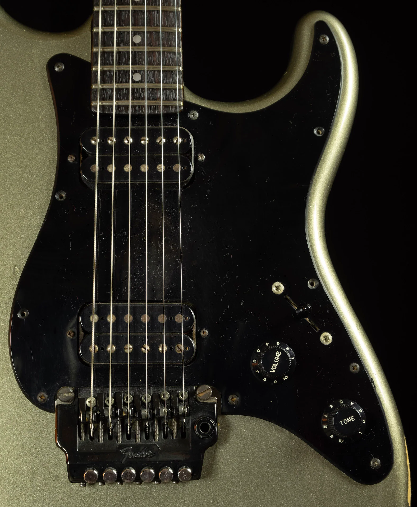 Used 1980s Fender Boxer Series Strat HH Pewter Electric Guitar With OHSC - Image 4