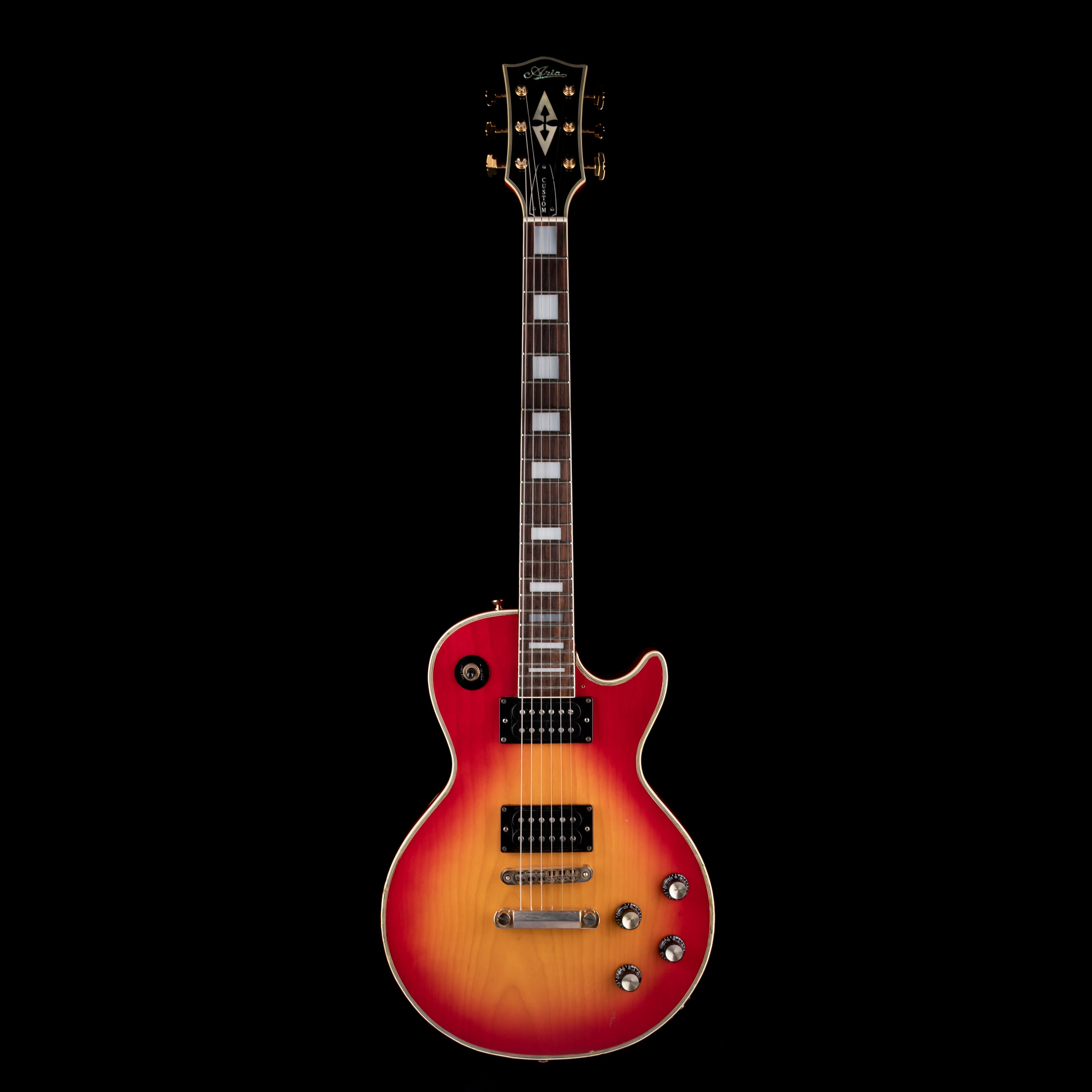 Used 1982 Aria Custom LP-Style (Bolt-On) Cherry Sunburst Electric Guitar With OHSC - Image 2
