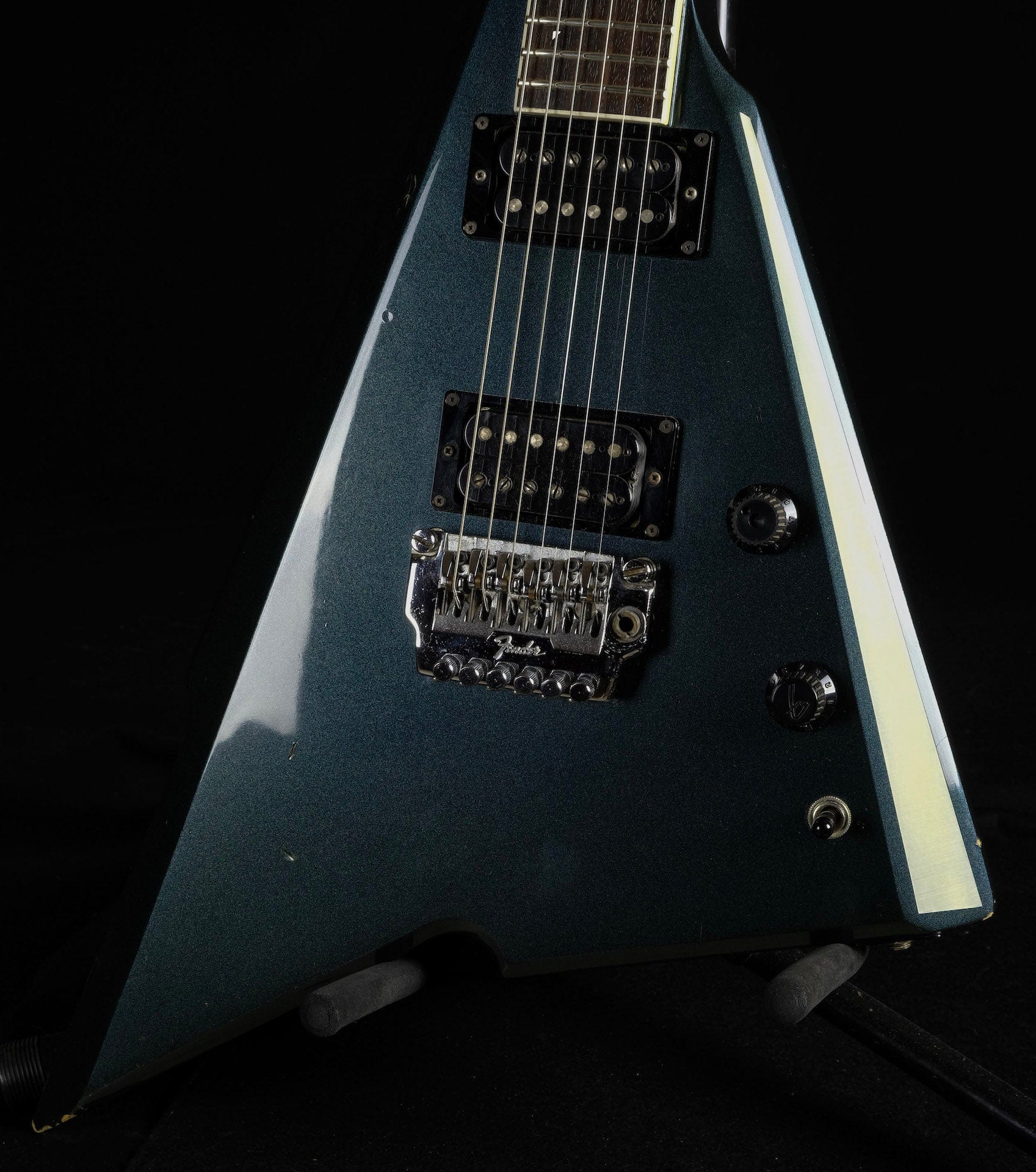 Vintage 1985 Fender Katana Green Metallic Electric Guitar With OHSC - Image 3