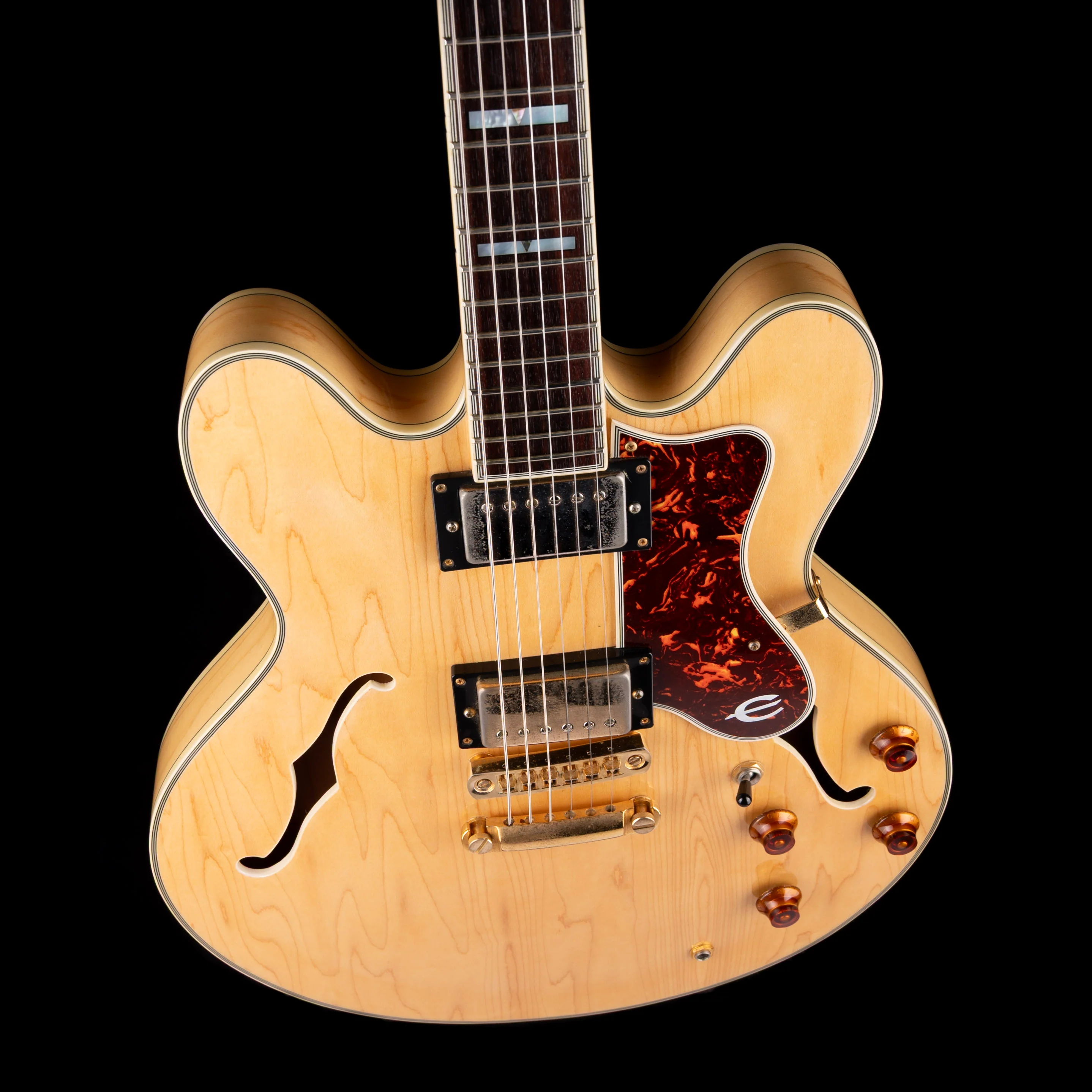 Used 1990's Epiphone Sheraton II Natural with OHSC - Image 3