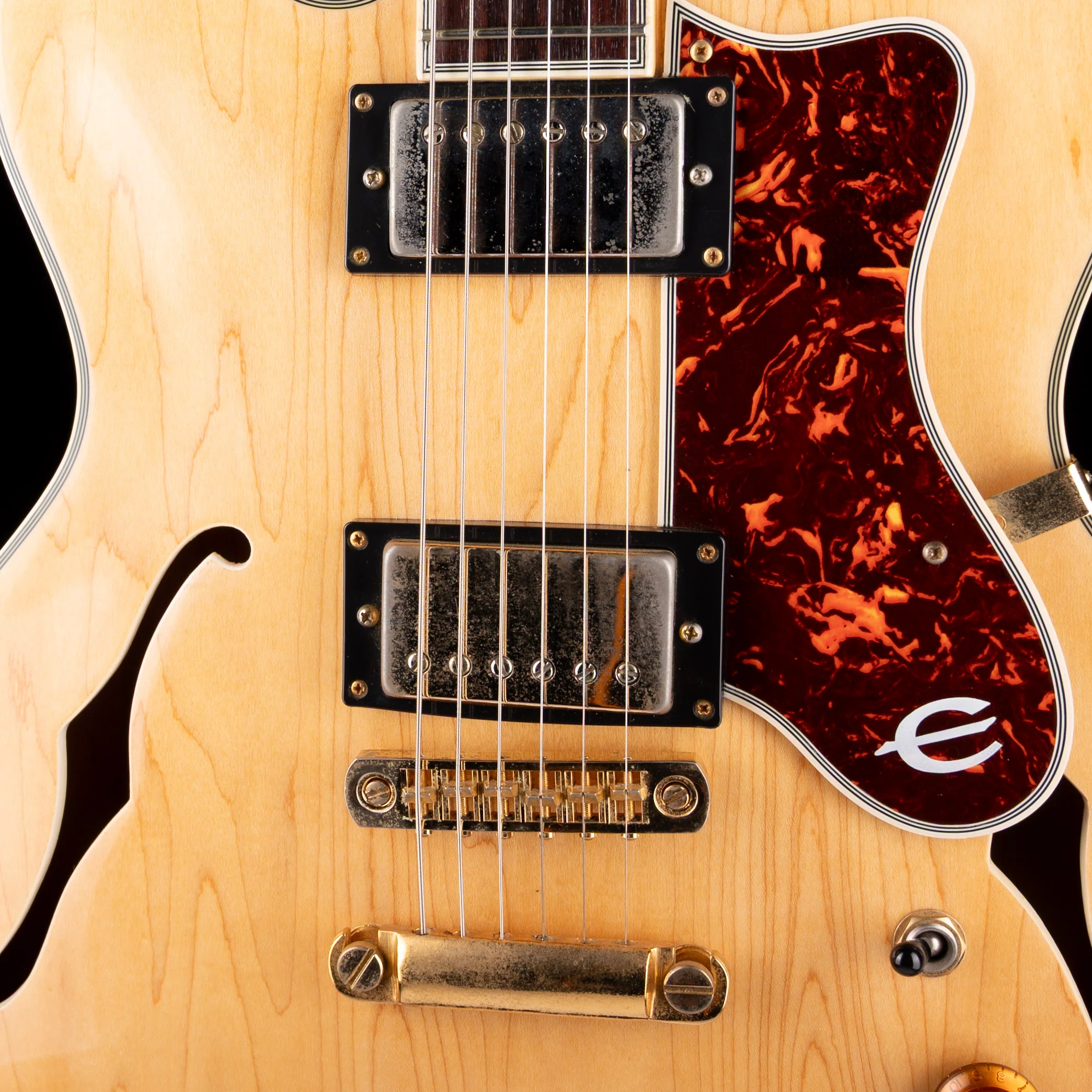 Used 1990's Epiphone Sheraton II Natural with OHSC - Image 4