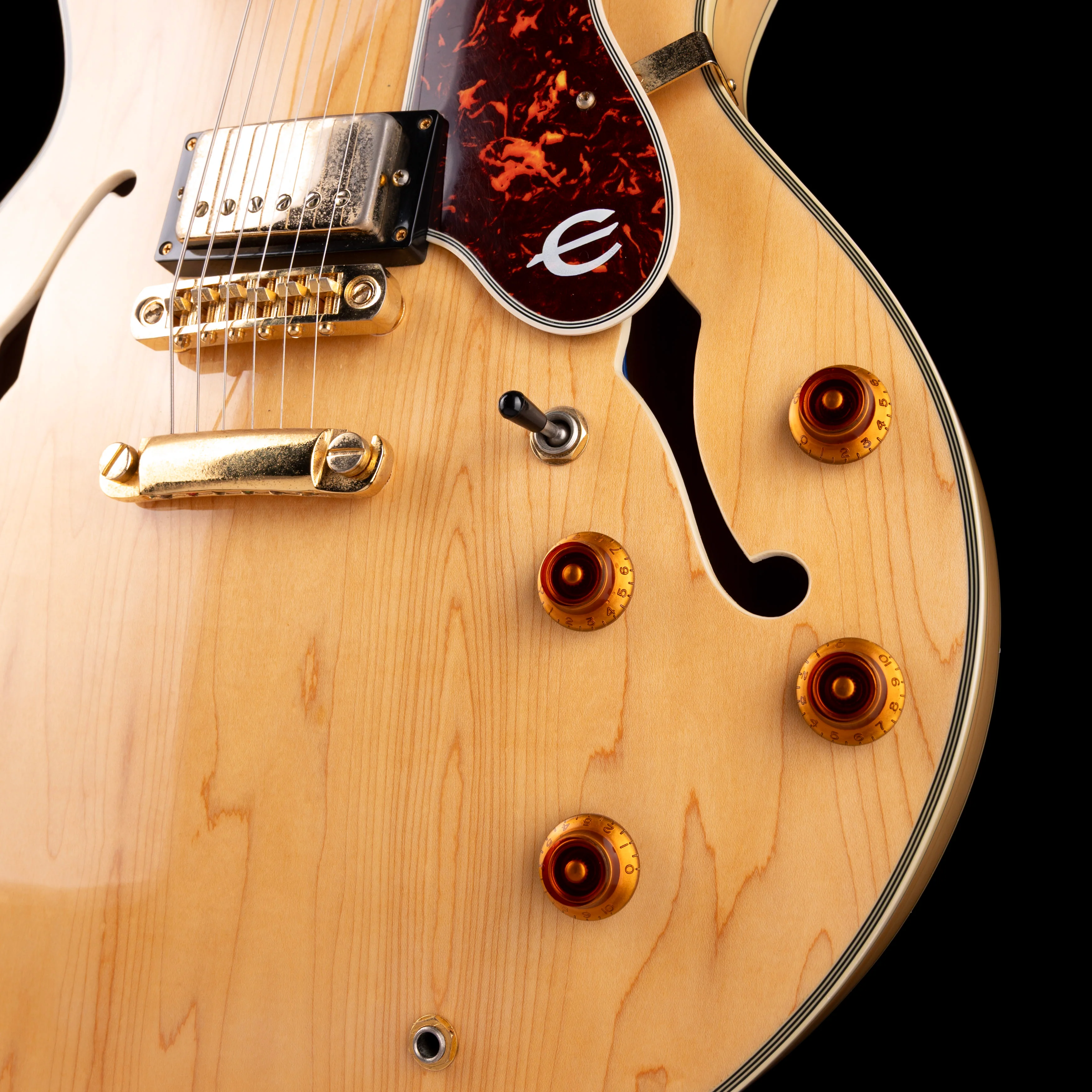 Used 1990's Epiphone Sheraton II Natural with OHSC - Image 5