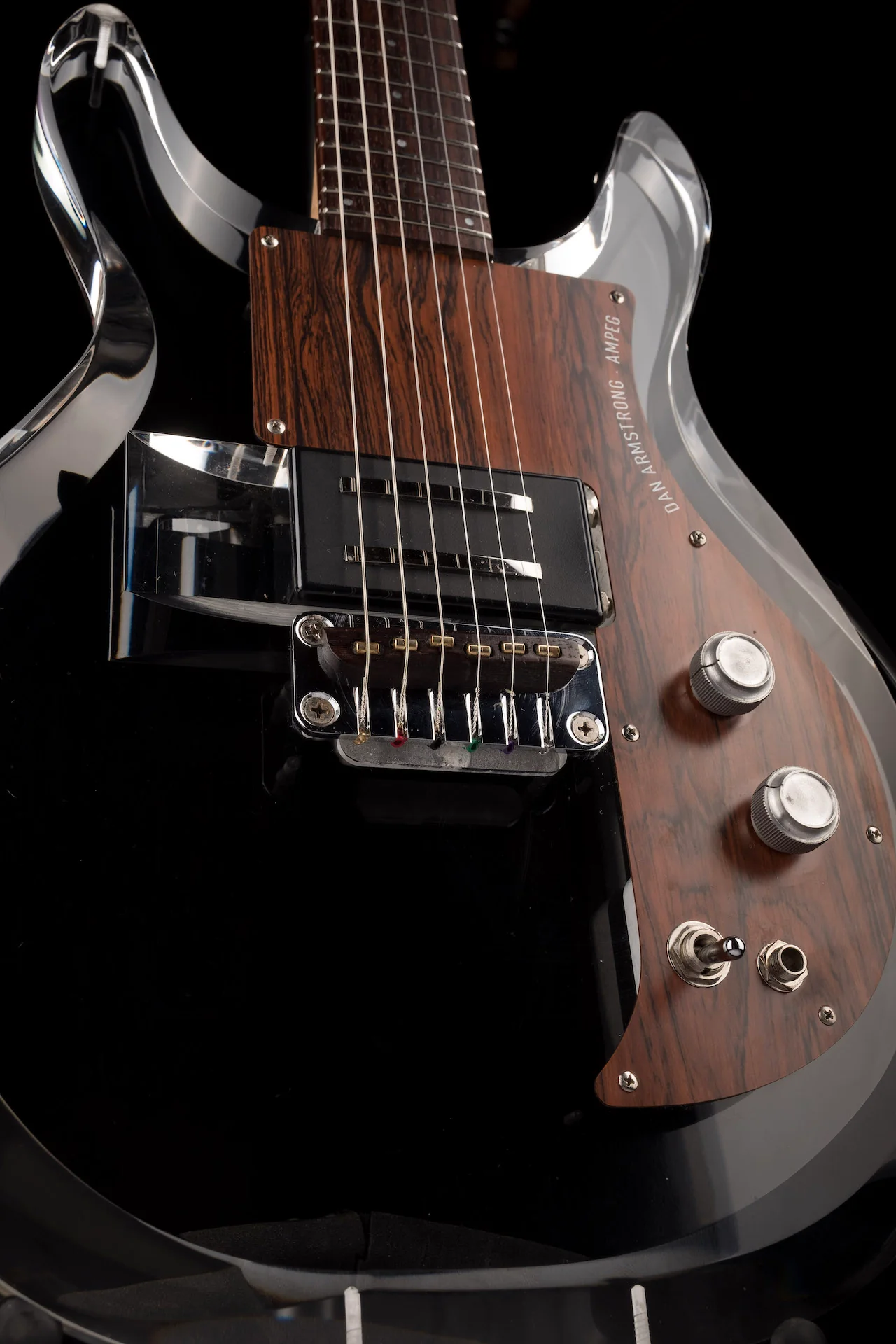 Pre Owned 1998 Ampeg Dan Armstrong ADA6 Clear Lucite Electric Guitar with OHSC - Image 10