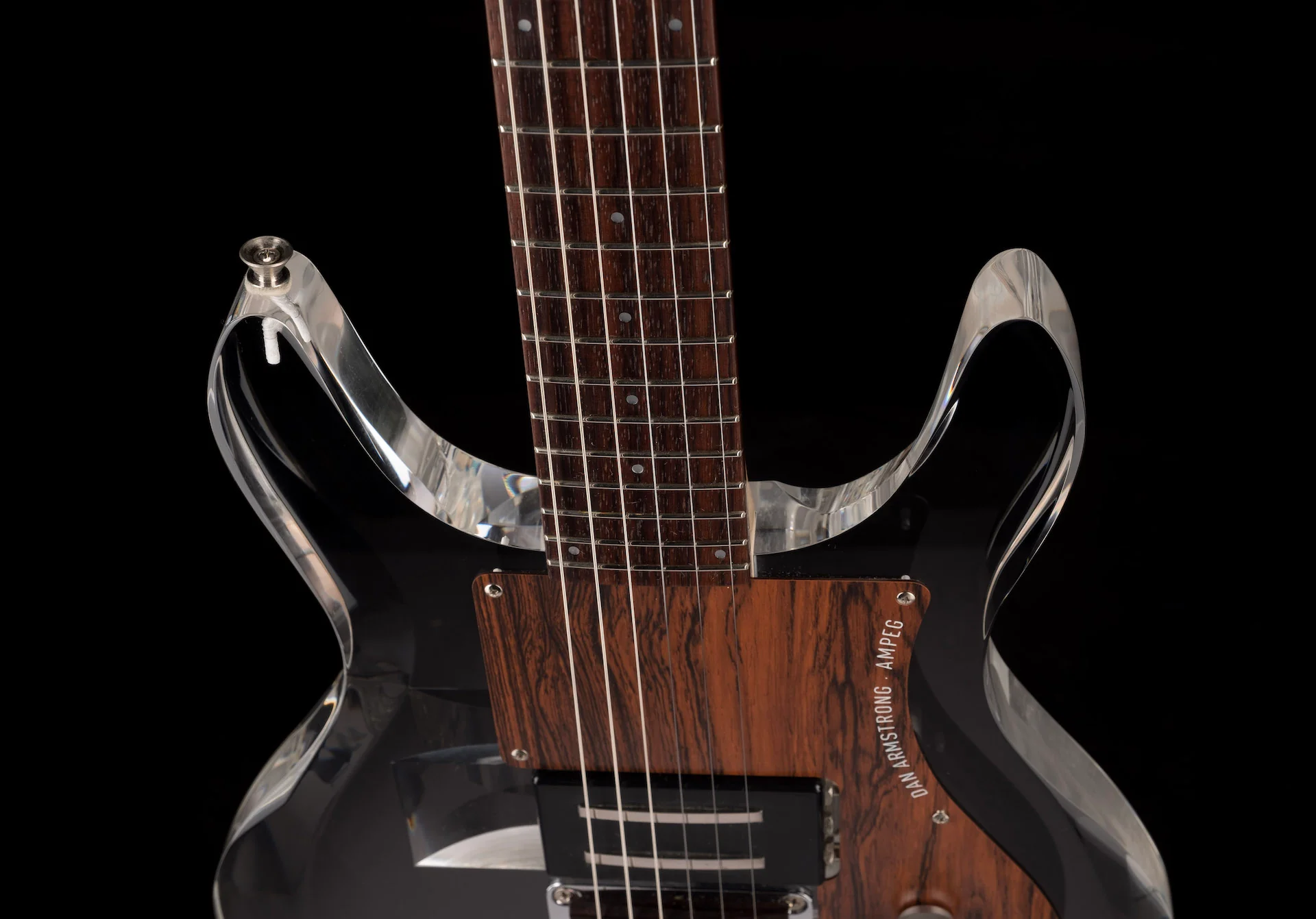 Pre Owned 1998 Ampeg Dan Armstrong ADA6 Clear Lucite Electric Guitar with OHSC - Image 3