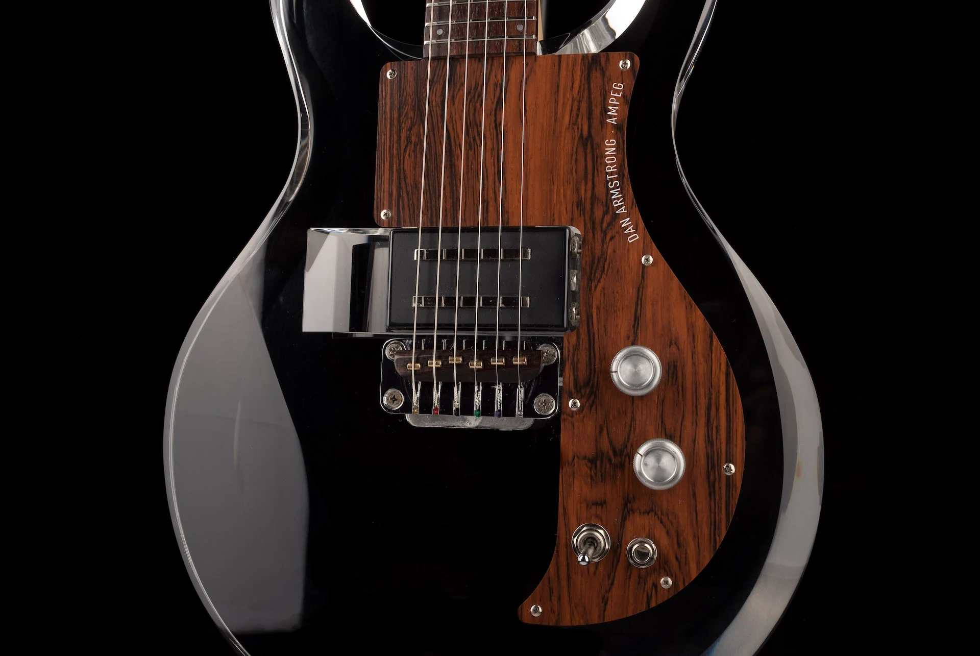 Pre Owned 1998 Ampeg Dan Armstrong ADA6 Clear Lucite Electric Guitar with OHSC - Image 6