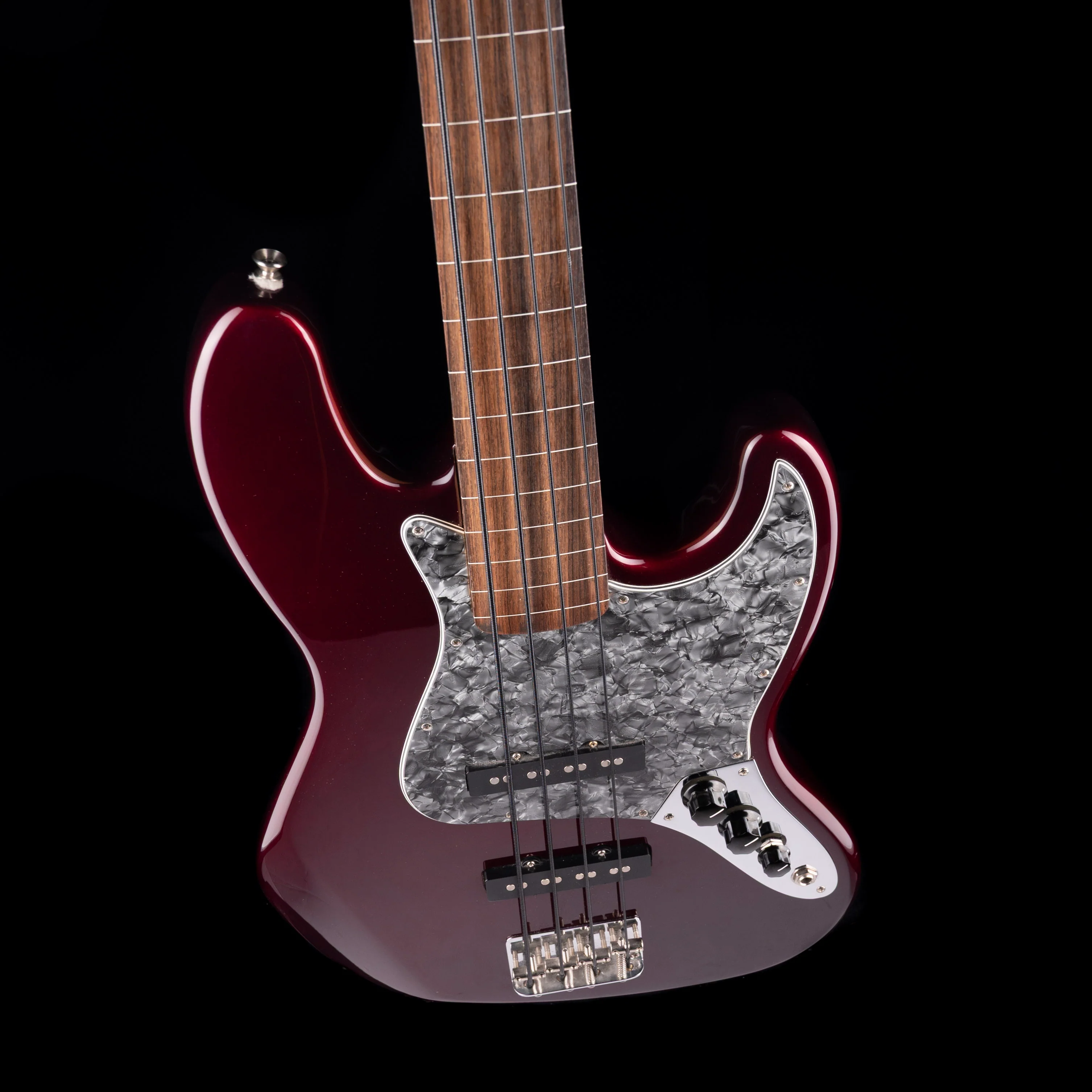 Used 2001 Fender Standard Jazz Bass Fretless Midnight Wine - Image 3