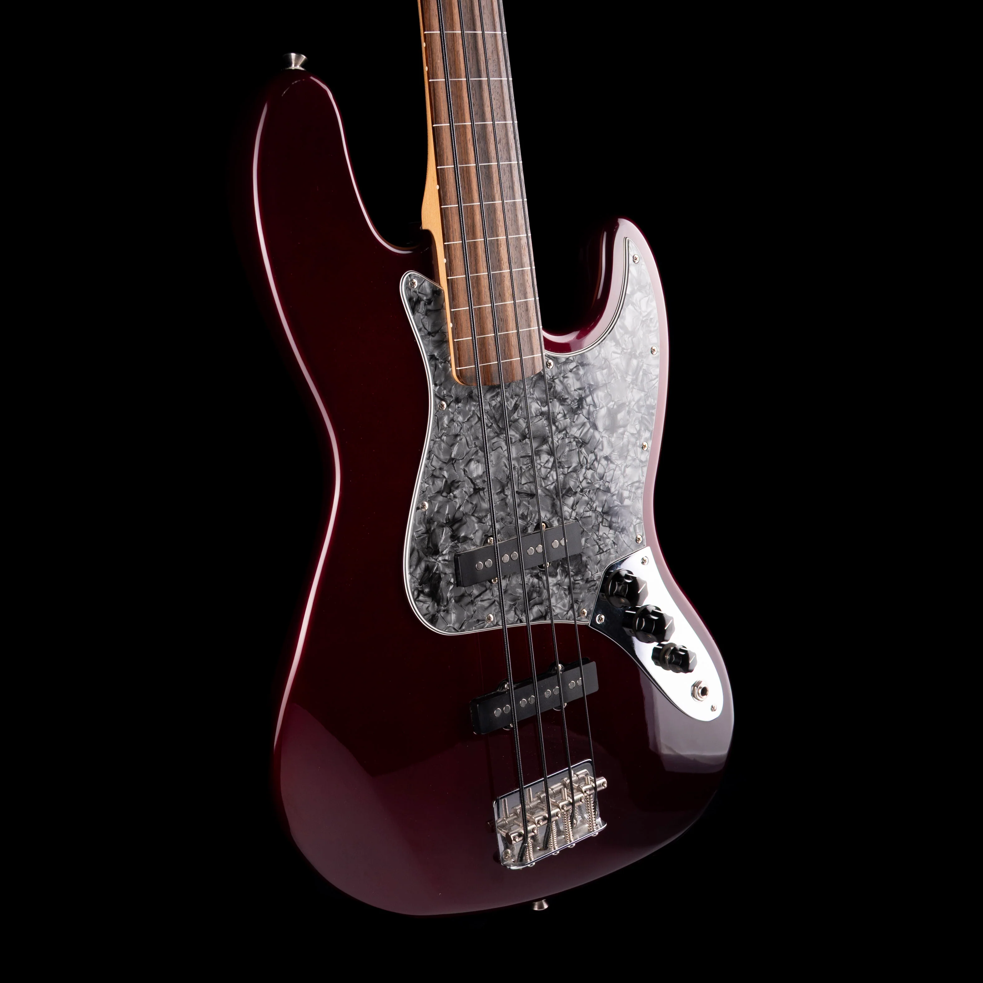 Used 2001 Fender Standard Jazz Bass Fretless Midnight Wine - Image 6